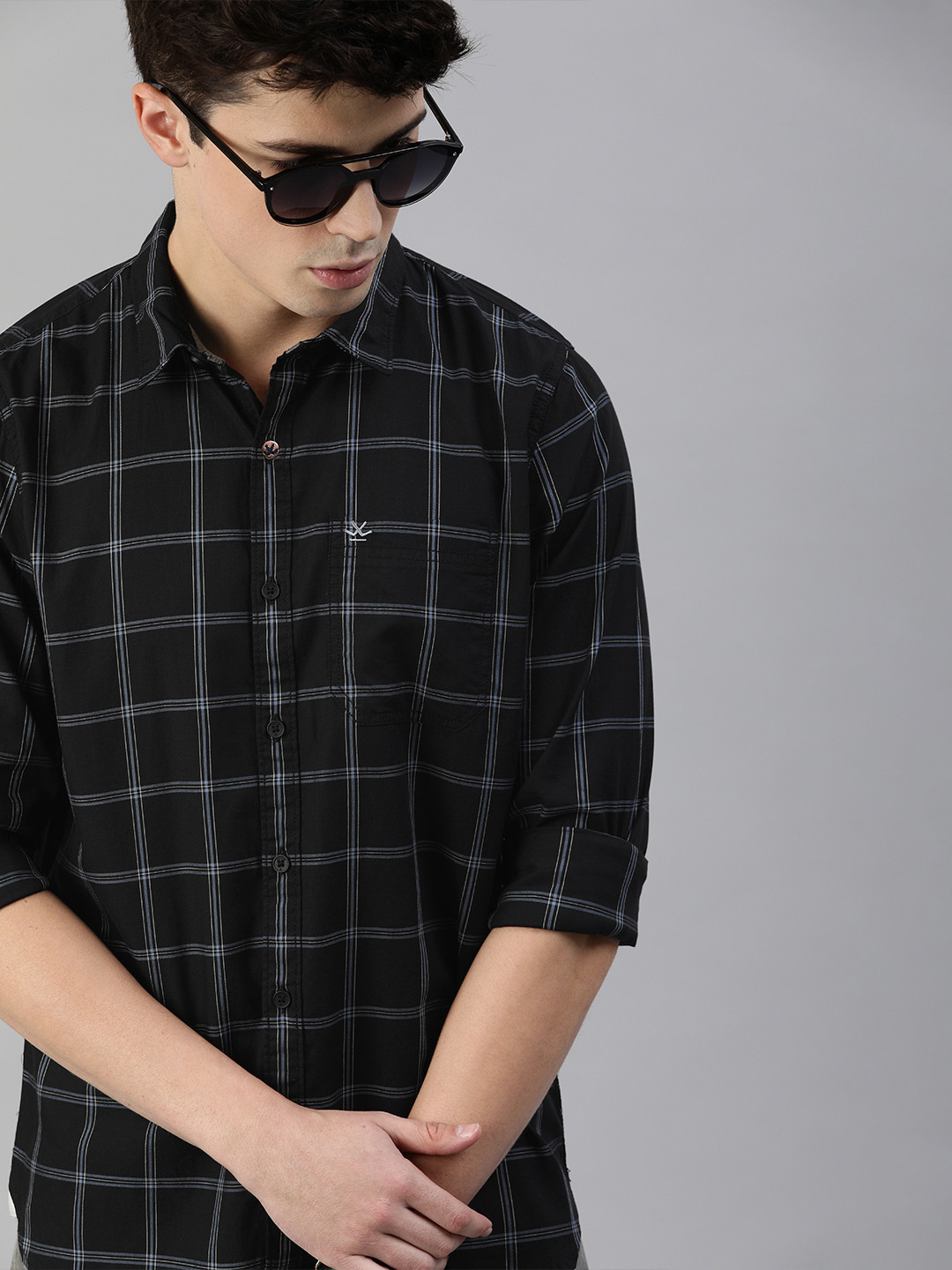 WROGN Men Black & White Slim Fit Checked Casual Shirt
WROGN Men Black & White Slim Fit Checked Casual Shirt