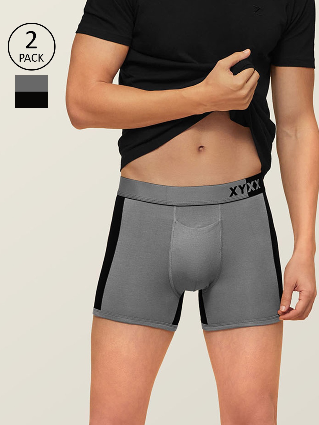 XYXX Men IntelliSoft Antimicrobial Micro Modal Pack of 2 Dualist Trunks XYTRNK2PCKN177XXL, Grey
XYXX Men IntelliSoft Antimicrobial Micro Modal Pack of 2 Dualist Trunks XYTRNK2PCKN177XXL, Grey