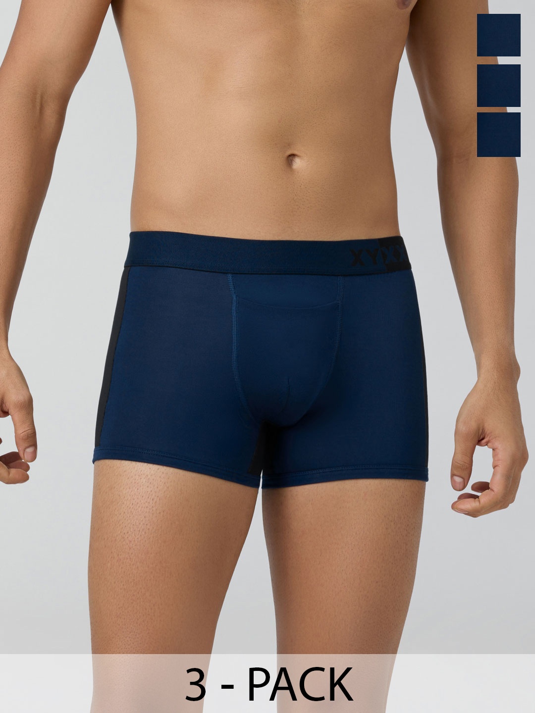 XYXX Men IntelliSoft Antimicrobial Micro Modal Pack of 3 Dualist Trunks XYTRNK3PCKN323XXL, Navy blue
XYXX Men IntelliSoft Antimicrobial Micro Modal Pack of 3 Dualist Trunks XYTRNK3PCKN323XXL, Navy blue