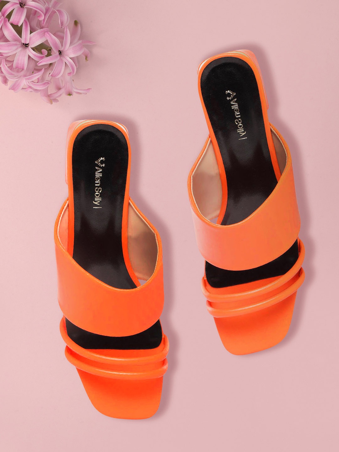 Allen Solly Women Orange Solid Block Heels
