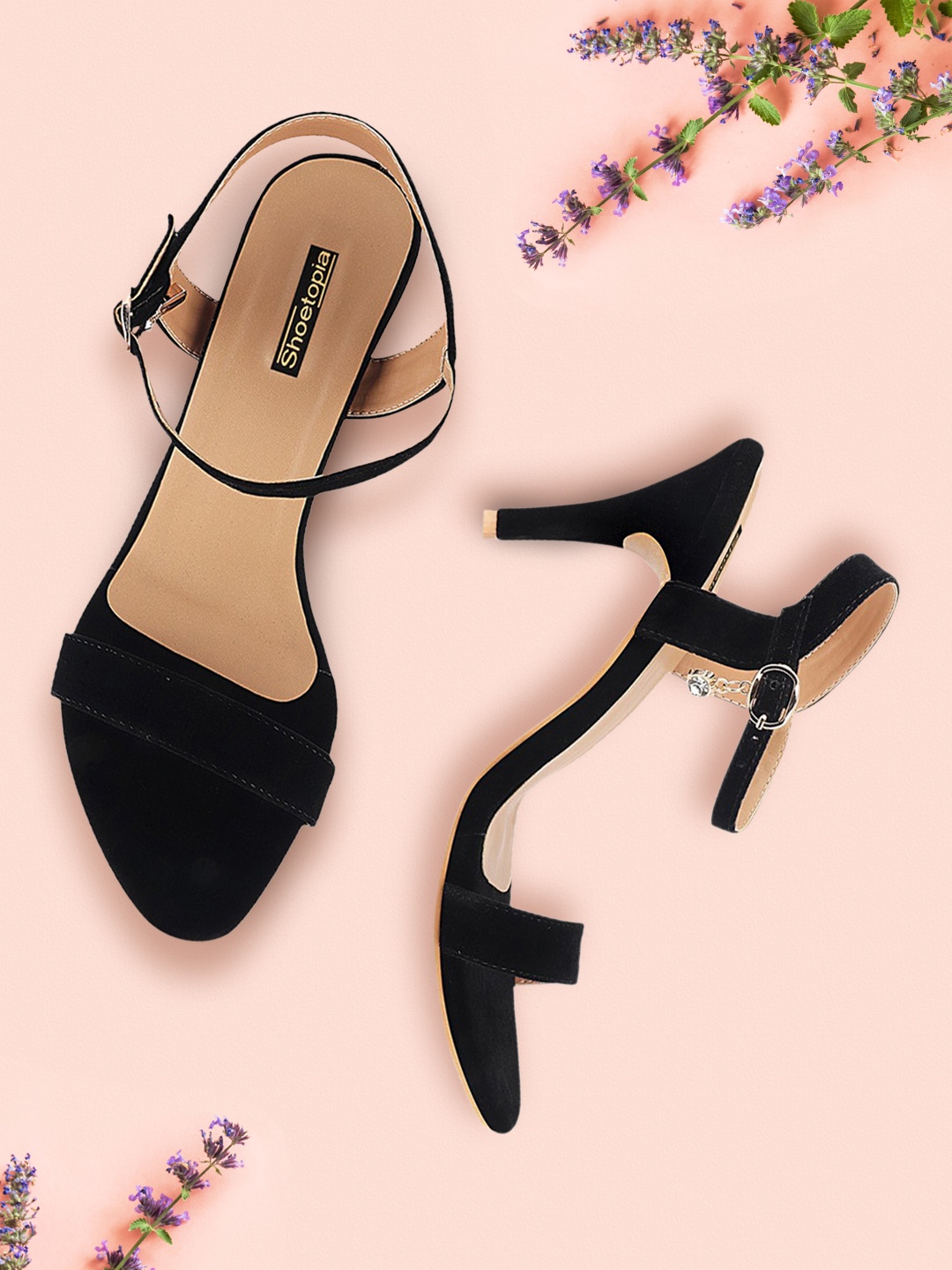 Shoetopia Women Black Solid Velvet Stilettos
