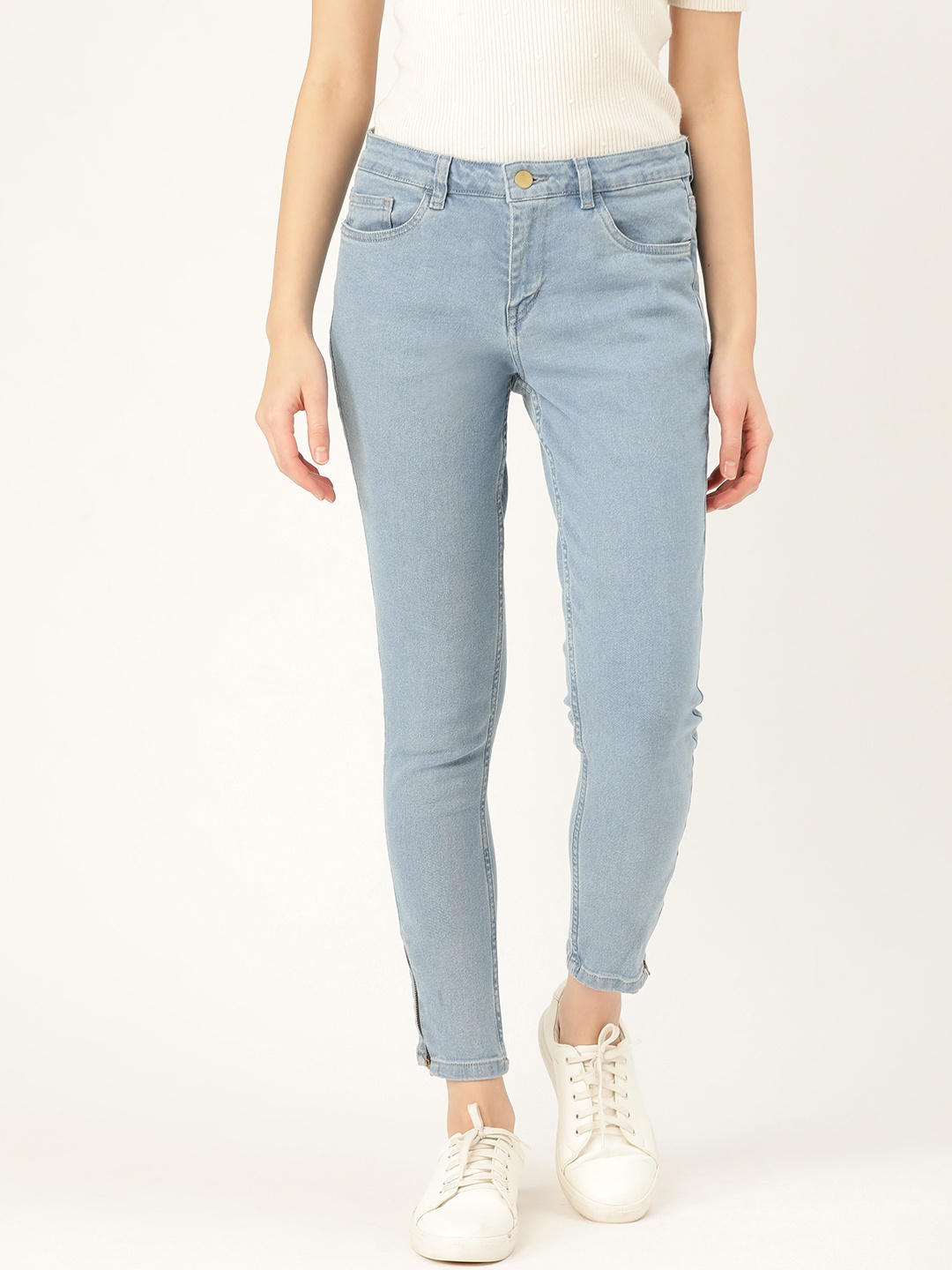 DressBerry Women Blue Skinny Fit Mid-Rise Clean Look Stretchable Jeans