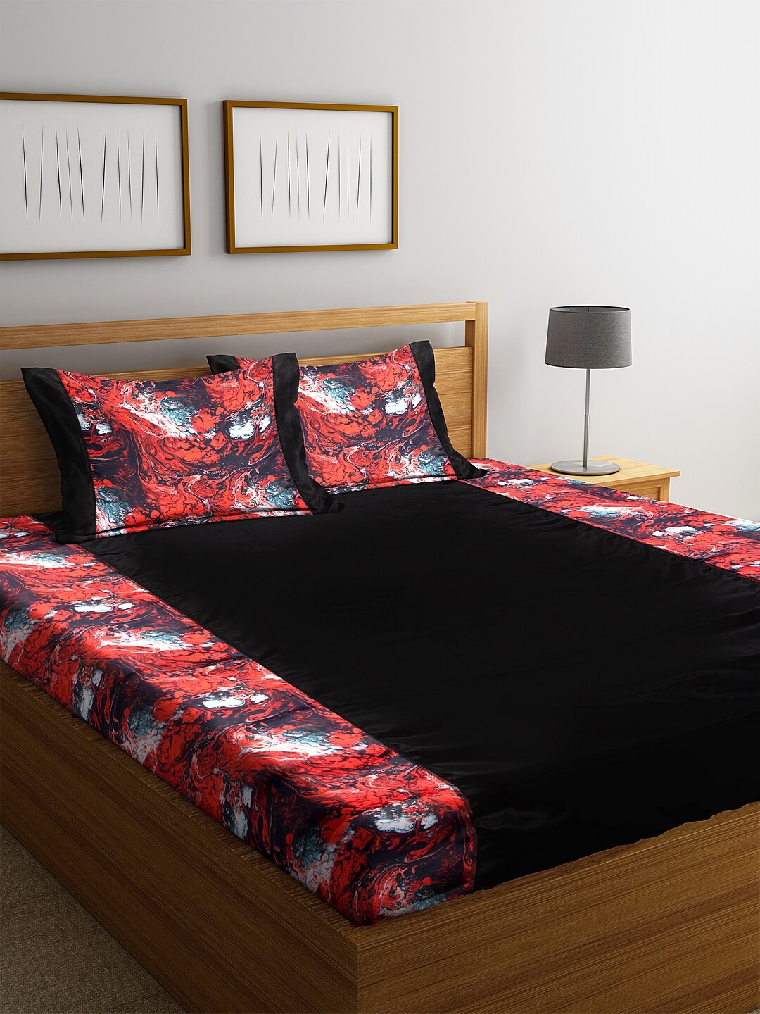 DECOREALM Black & Red Abstract 300 TC 1 Double King Bedsheet with 2 Pillow Covers
DECOREALM Black & Red Abstract 300 TC 1 Double King Bedsheet with 2 Pillow Covers