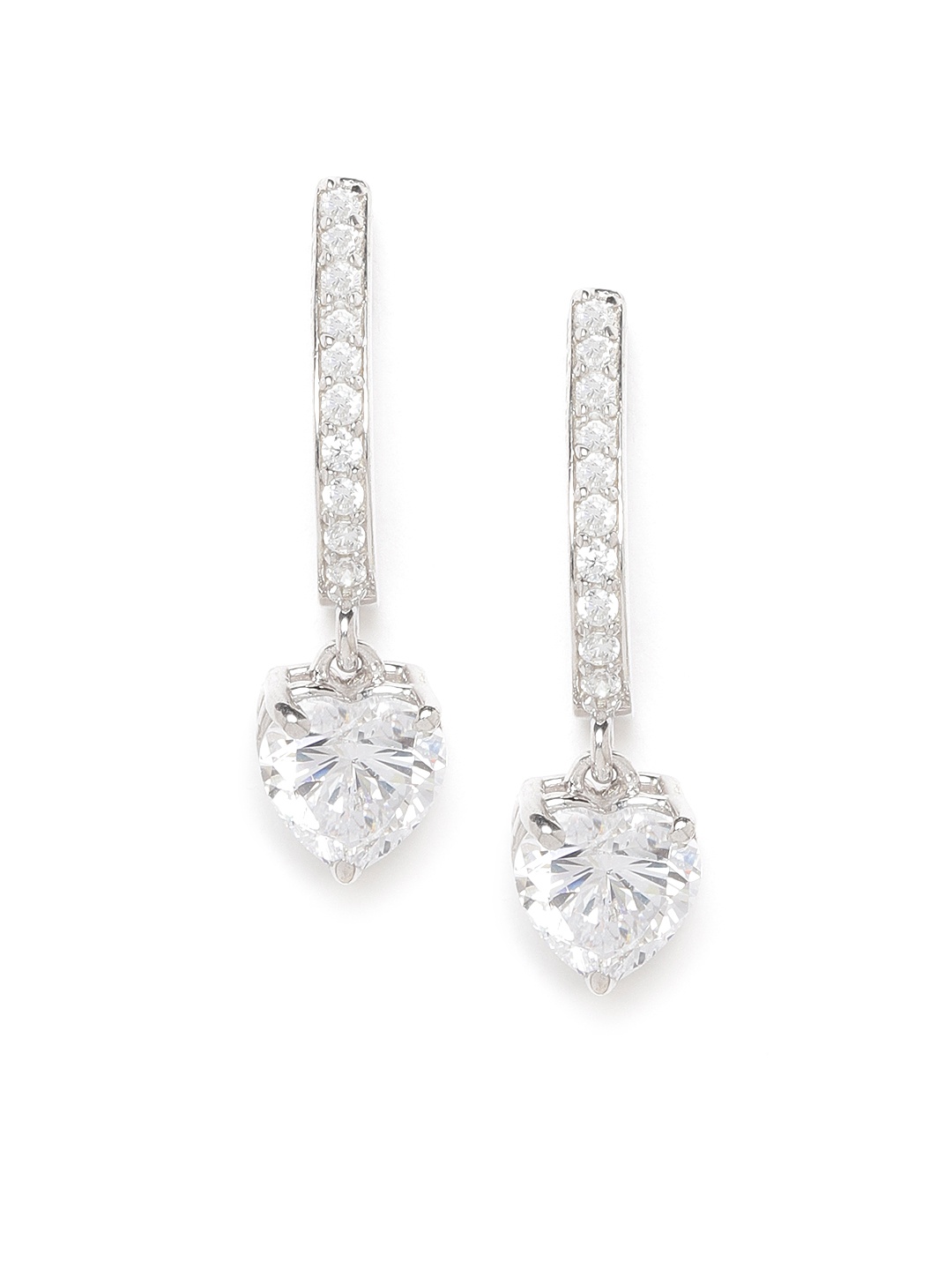 Clara Silver-Toned Rhodium-Plated 925 Sterling Silver Cubic Zirconia-Studded Drop Earrings
Clara Silver-Toned Rhodium-Plated 925 Sterling Silver Cubic Zirconia-Studded Drop Earrings