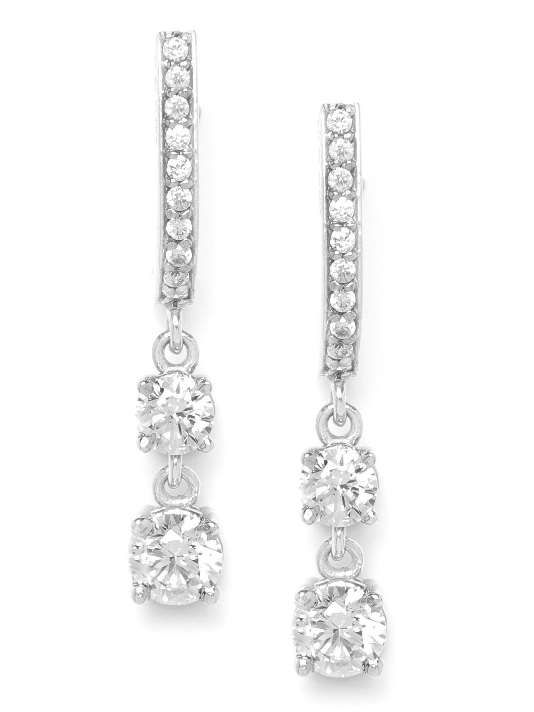 Clara Silver-Toned Rhodium-Plated Zirconia-Studded 92.5 Sterling Silver Drop Earrings
Clara Silver-Toned Rhodium-Plated Zirconia-Studded 92.5 Sterling Silver Drop Earrings