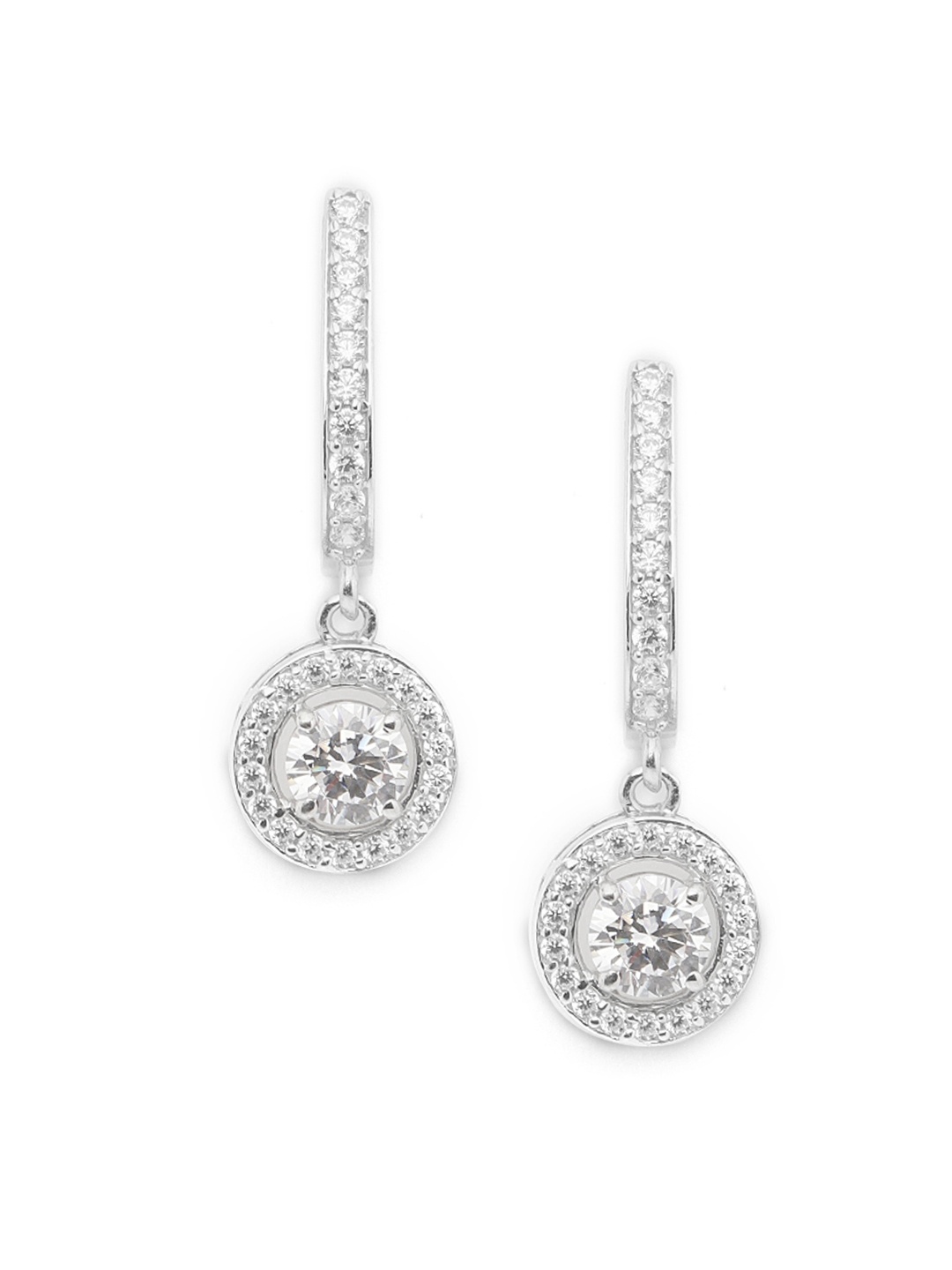 Clara Silver-Toned Rhodium-Plated 925 Sterling Silver Cubic Zirconia-Studded Drop Earrings
Clara Silver-Toned Rhodium-Plated 925 Sterling Silver Cubic Zirconia-Studded Drop Earrings