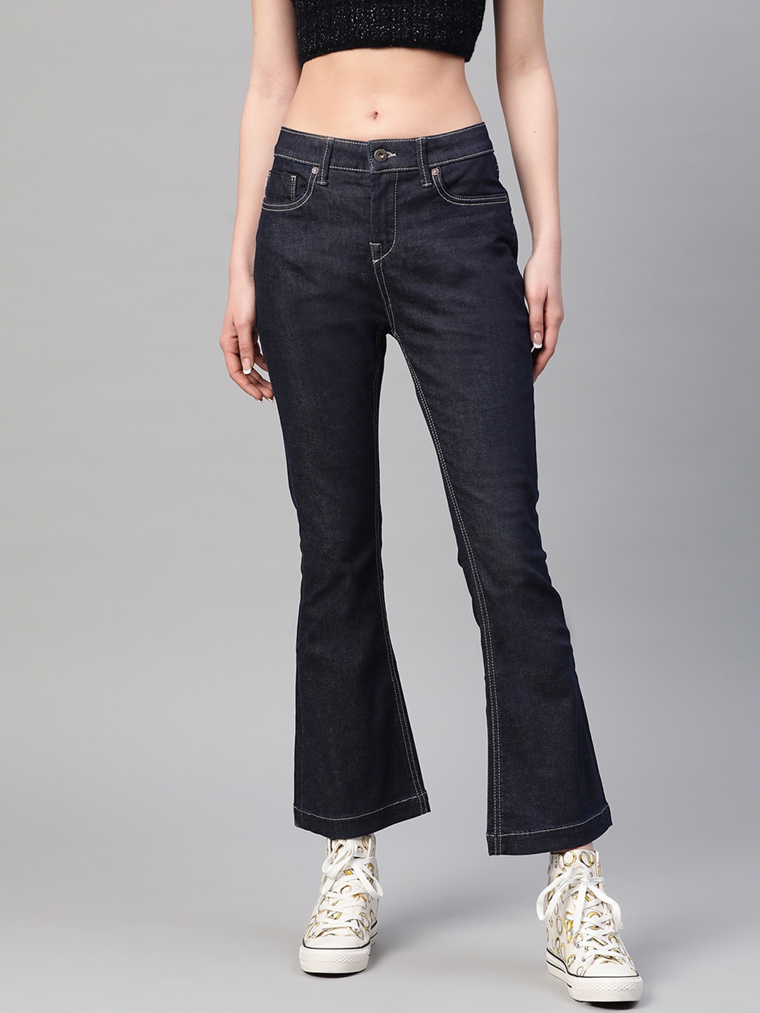 Pepe Jeans Women Navy Blue Regular Fit Boot Cut Mid-Rise Clean Look Stretchable Jeans
Pepe Jeans Women Navy Blue Regular Fit Boot Cut Mid-Rise Clean Look Stretchable Jeans