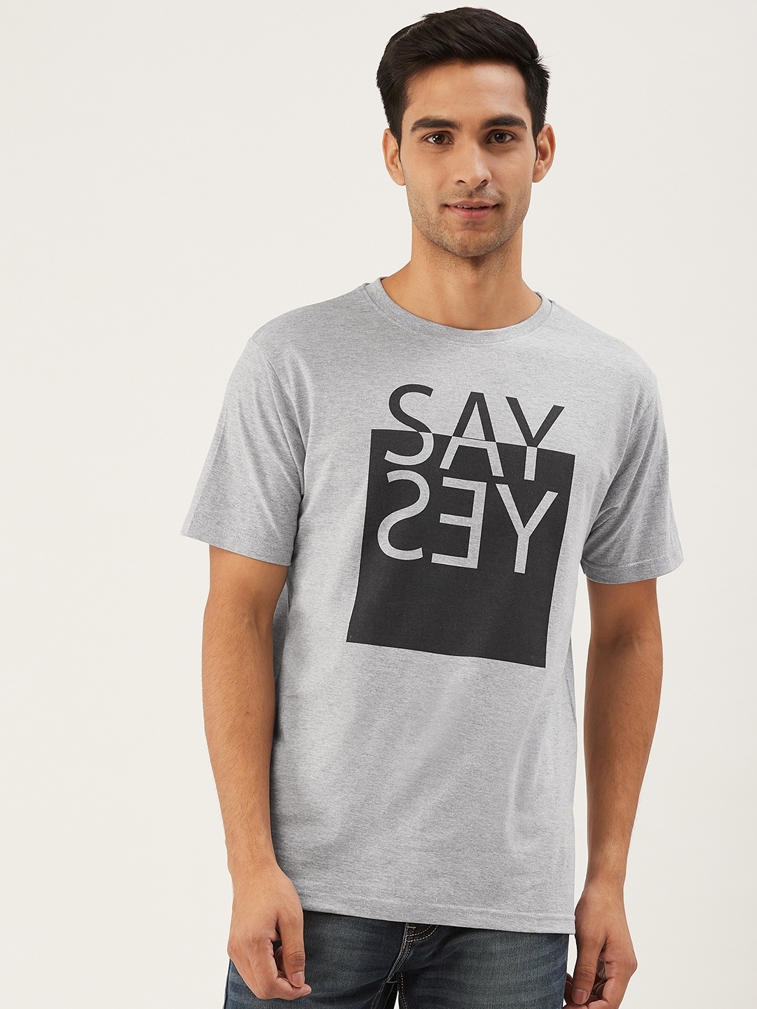 THE CHAMBAL Men Grey Melange Black Typography Print Round Neck Bio-Wash Pure Cotton T-shirt
THE CHAMBAL Men Grey Melange Black Typography Print Round Neck Bio-Wash Pure Cotton T-shirt