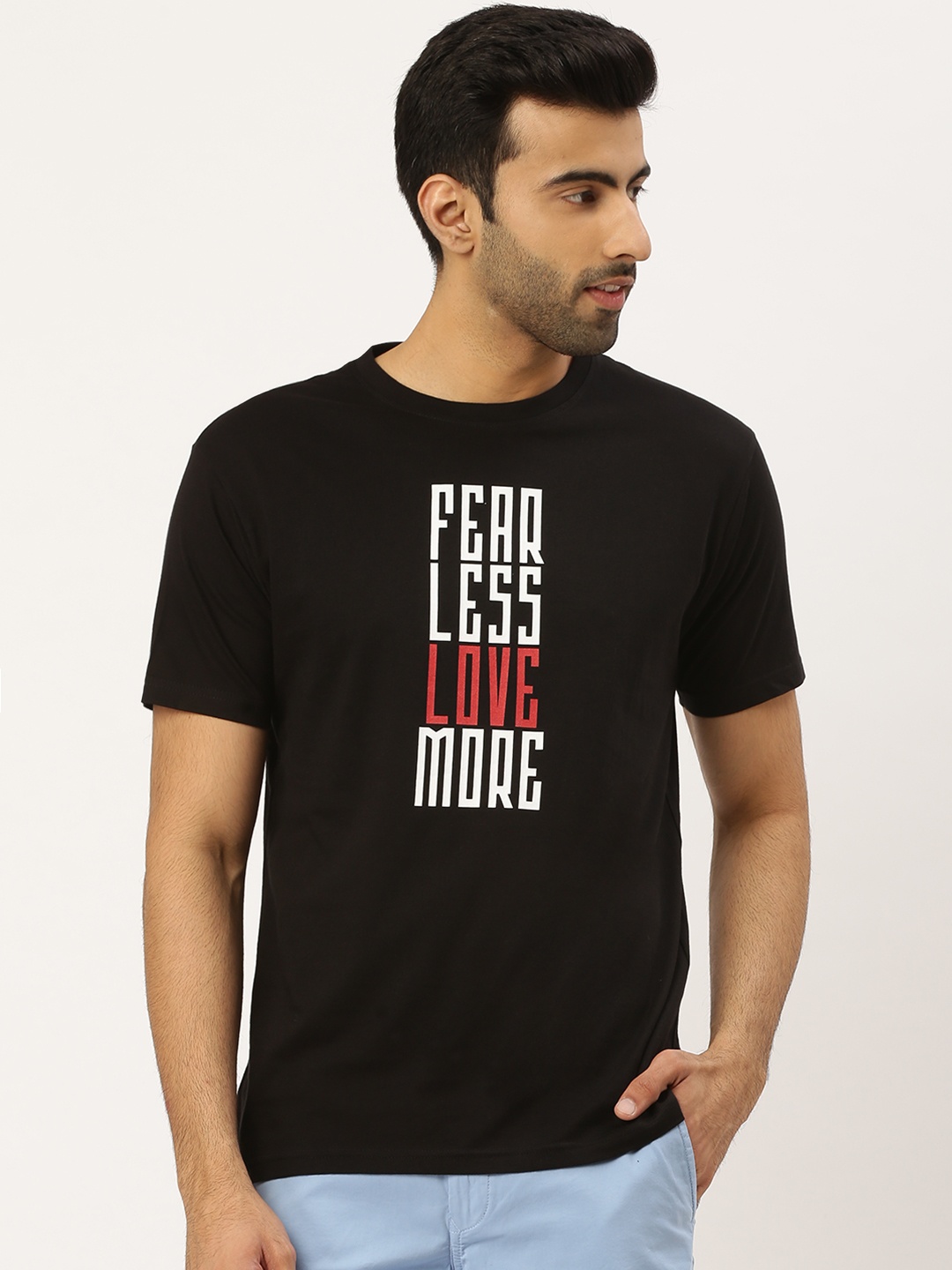 THE CHAMBAL Men Black White Typography Print Round Neck Bio-Wash Pure Cotton T-shirt
THE CHAMBAL Men Black White Typography Print Round Neck Bio-Wash Pure Cotton T-shirt