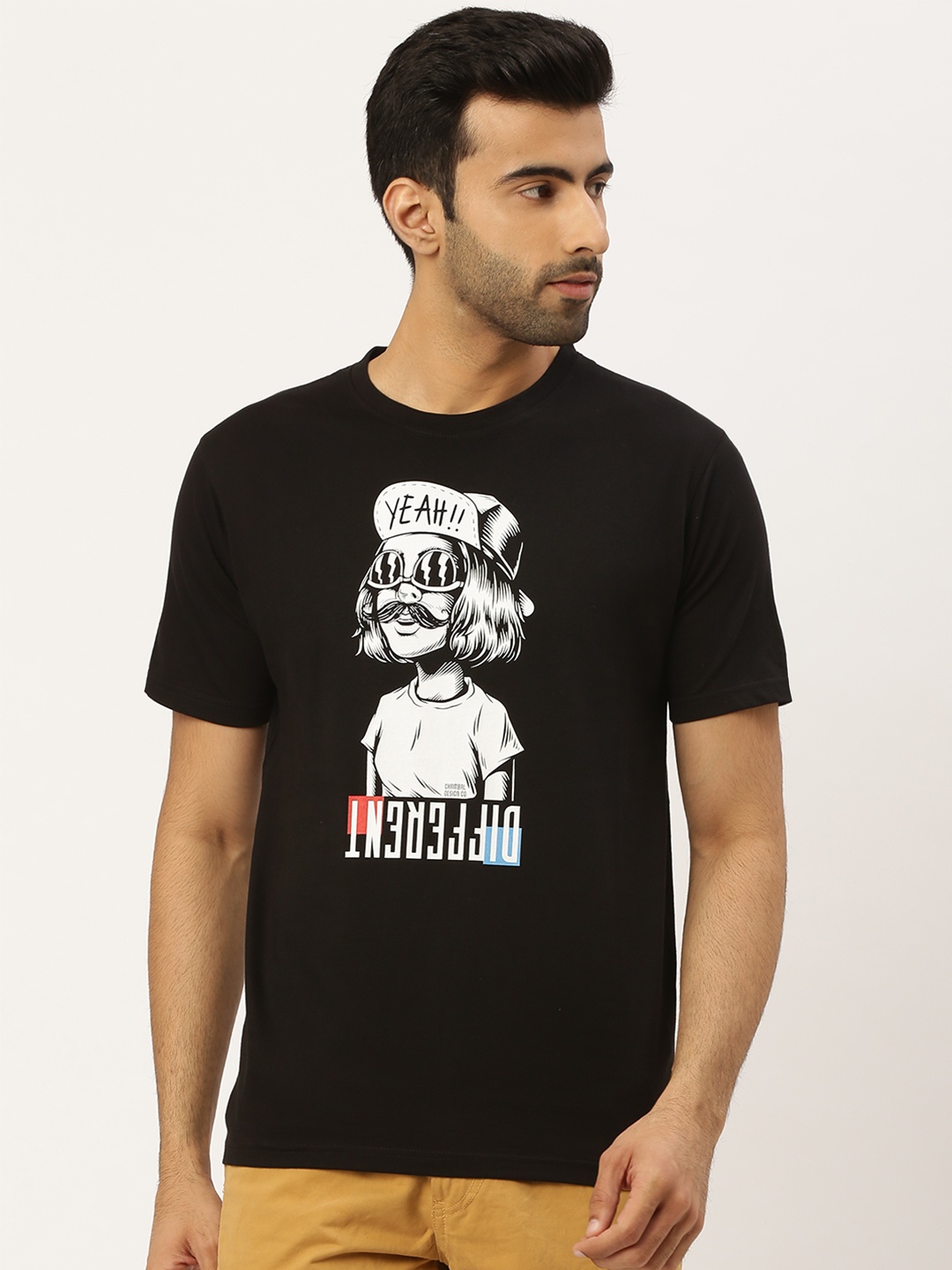 THE CHAMBAL Men Black Off-White Graphic Print Round Neck Bio-Wash Pure Cotton T-shirt
THE CHAMBAL Men Black Off-White Graphic Print Round Neck Bio-Wash Pure Cotton T-shirt
