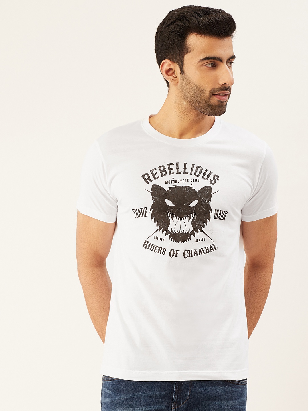 THE CHAMBAL Men White Black Typography Print Round Neck Bio-Wash Pure Cotton T-shirt
THE CHAMBAL Men White Black Typography Print Round Neck Bio-Wash Pure Cotton T-shirt