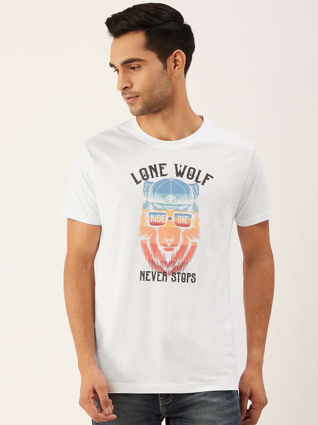 THE CHAMBAL Men White Black Graphic Print Round Neck Bio-Wash Pure Cotton T-shirt
THE CHAMBAL Men White Black Graphic Print Round Neck Bio-Wash Pure Cotton T-shirt