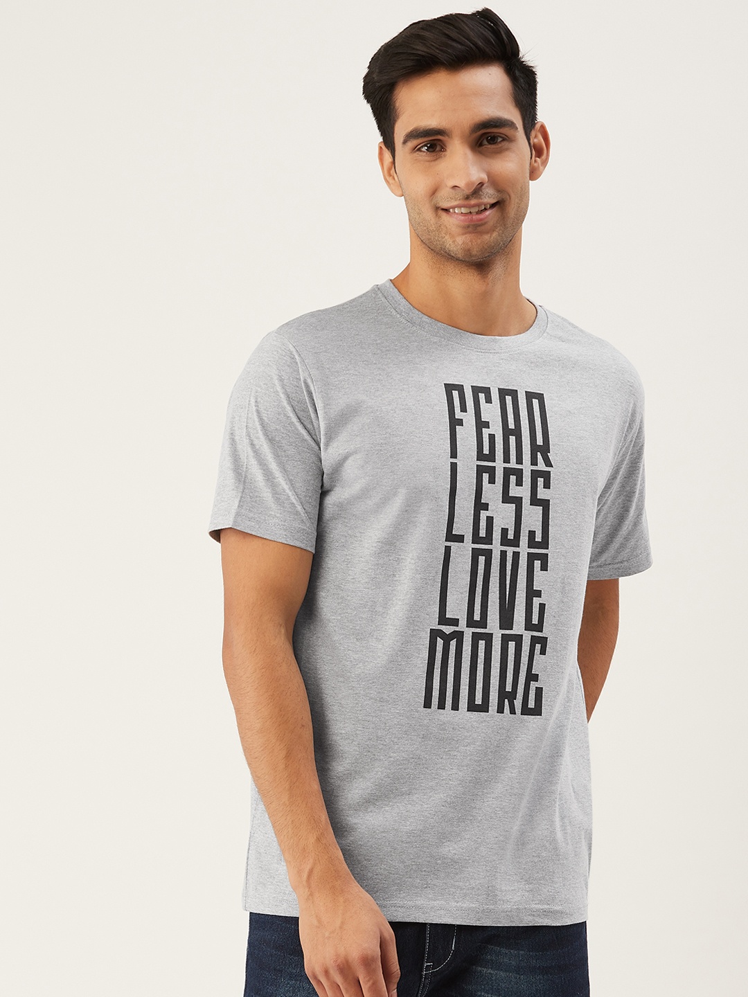 THE CHAMBAL Men Grey Melange Black Typography Print Round Neck Bio-Wash Pure Cotton T-shirt
THE CHAMBAL Men Grey Melange Black Typography Print Round Neck Bio-Wash Pure Cotton T-shirt