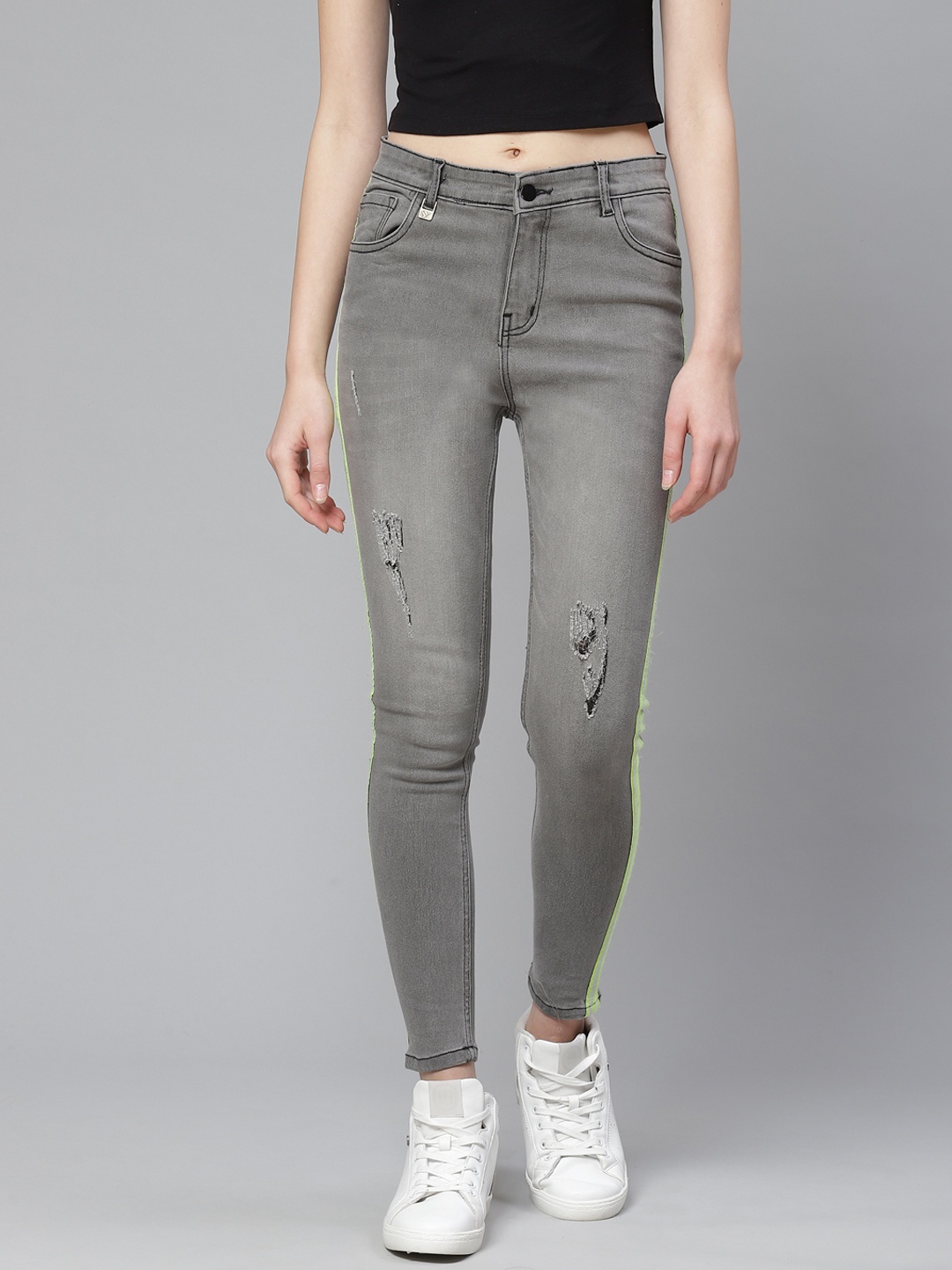 Hubberholme Women Charcoal Grey Slim Mid-Rise Mildly Distressed Stretchable Cropped Jeans
Hubberholme Women Charcoal Grey Slim Mid-Rise Mildly Distressed Stretchable Cropped Jeans