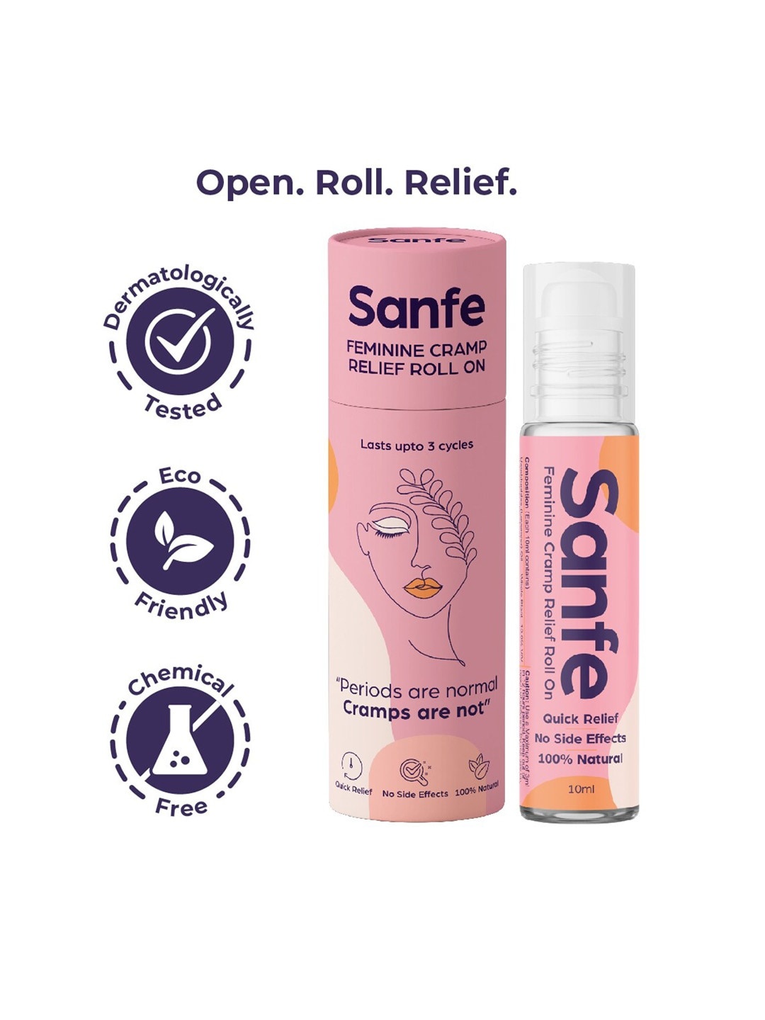 Sanfe Sanfe Feminine Cramp Relief Roll On - Instant Relief From Period Pain - 10 ml, Pink
Sanfe Sanfe Feminine Cramp Relief Roll On - Instant Relief From Period Pain - 10 ml, Pink
