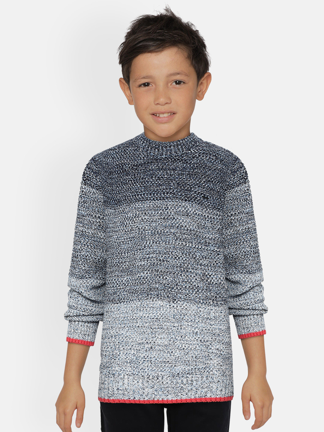 Gini and Jony Boys Navy & White Colourblocked Sweater, Navy blue 
Gini and Jony Boys Navy & White Colourblocked Sweater, Navy blue