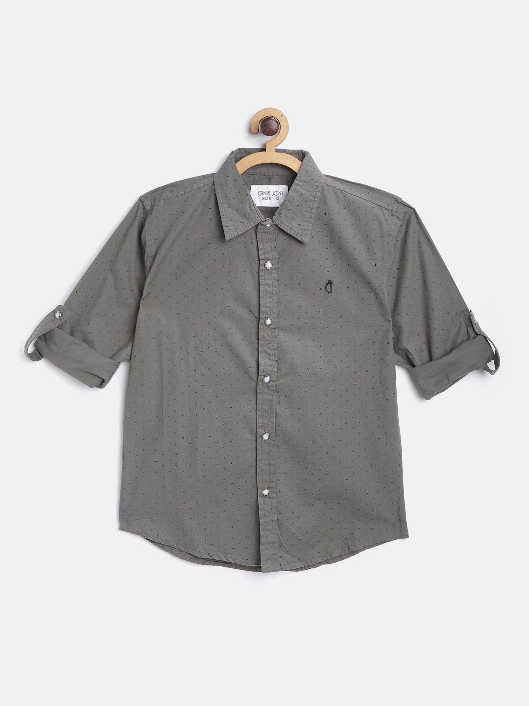 Gini and Jony Boys Charcoal Grey & Black Regular Fit Micro Ditsy Print Pure Cotton Shirt
Gini and Jony Boys Charcoal Grey & Black Regular Fit Micro Ditsy Print Pure Cotton Shirt