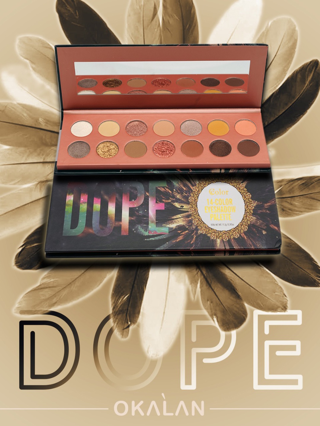 OKALAN 14 Color Eyeshadow Palette- Dope, Multi