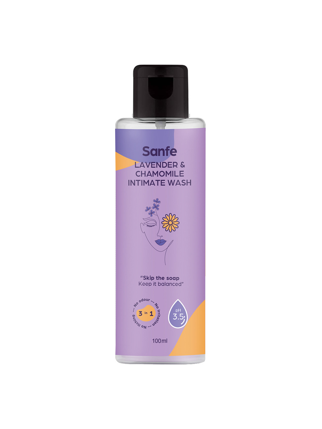 Sanfe Lavender & Chamomile 3-In-1 No Odour Itching & Irritation Natural Intimate Wash, Blue
Sanfe Lavender & Chamomile 3-In-1 No Odour Itching & Irritation Natural Intimate Wash, Blue