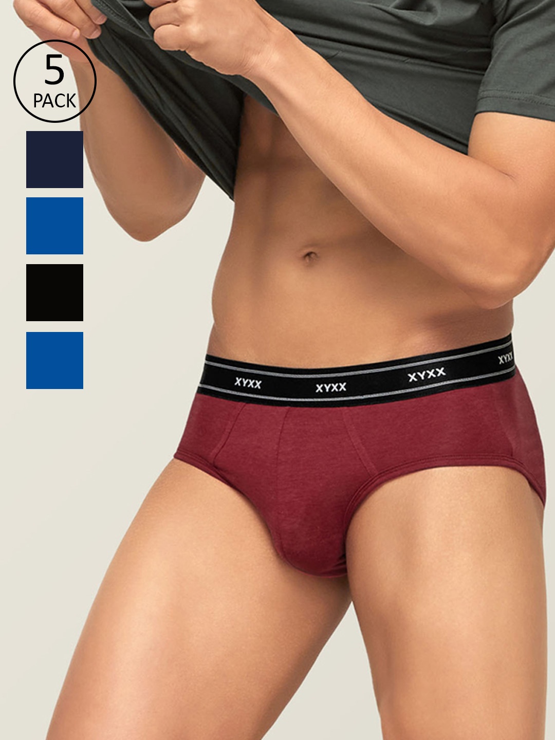 XYXX Men IntelliFresh Antibacterial Bamboo Cotton Pack of 5 Apollo Sustainable Briefs PCKN185, Blue
XYXX Men IntelliFresh Antibacterial Bamboo Cotton Pack of 5 Apollo Sustainable Briefs PCKN185, Blue