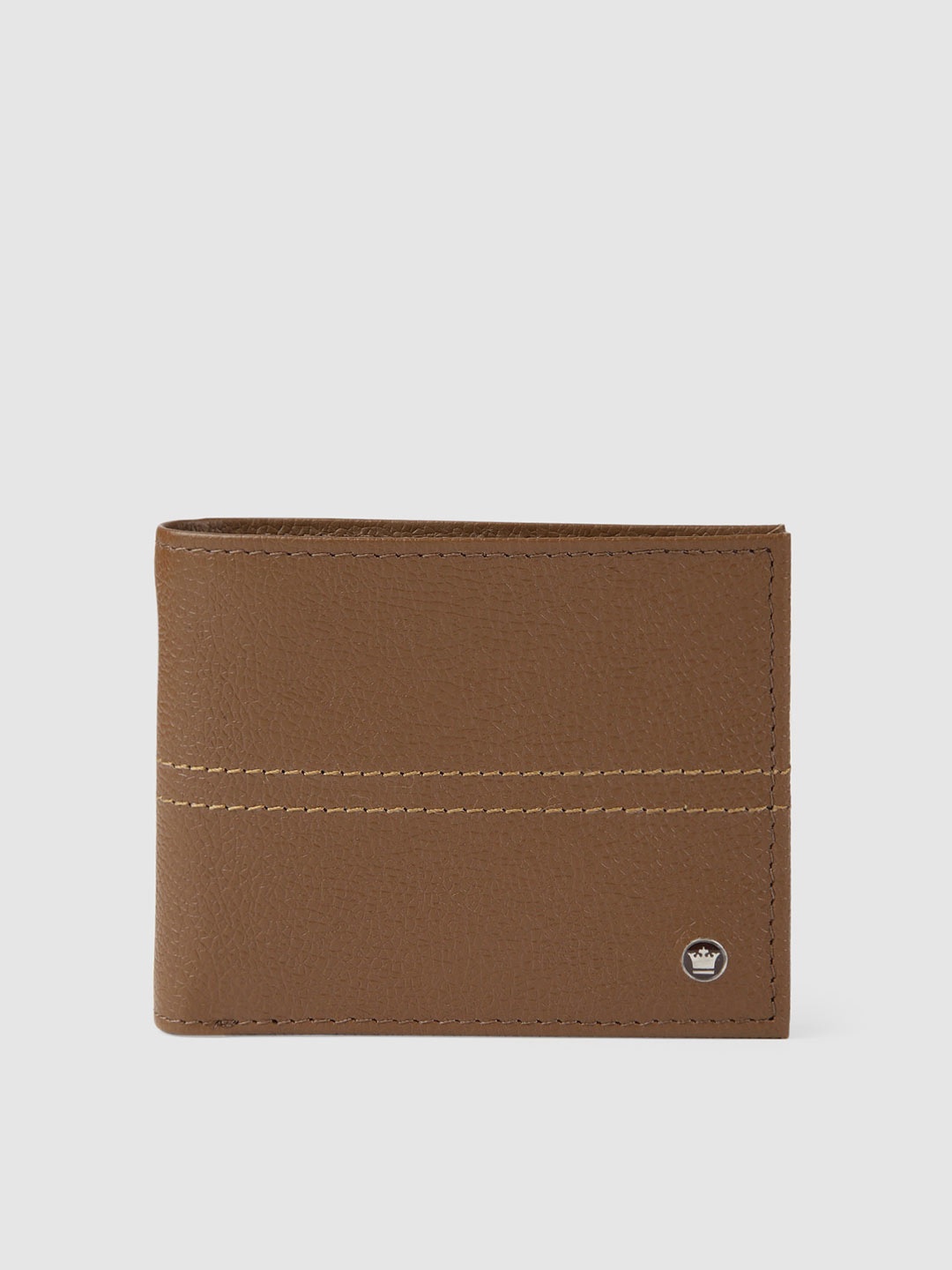 Louis Philippe Men Tan Brown Solid Two Fold Wallet