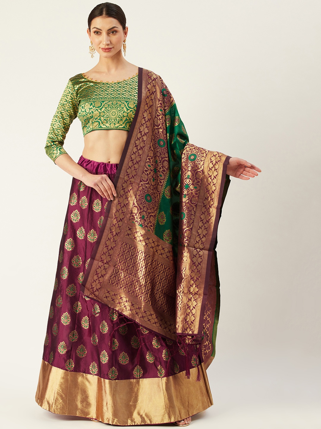 Mitera Magenta & Green Woven Design Semi-Stitched Lehenga & Unstitched Blouse with Dupatta
Mitera Magenta & Green Woven Design Semi-Stitched Lehenga & Unstitched Blouse with Dupatta