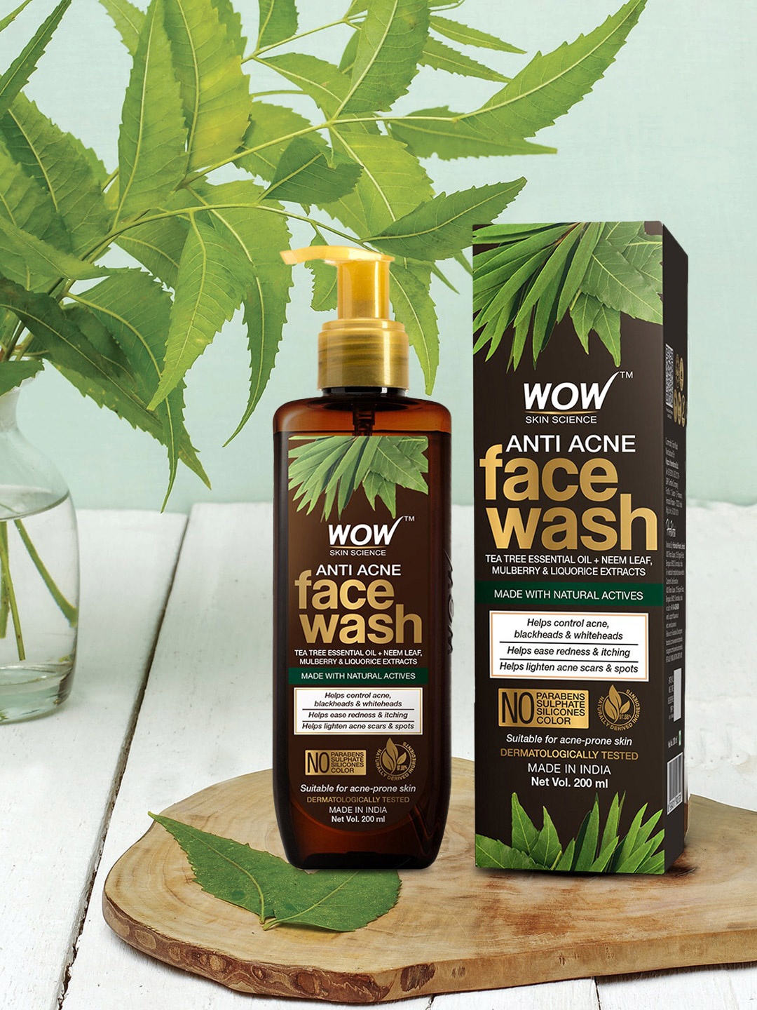 WOW SKIN SCIENCE Anti-Acne Face Wash for Controlling Acne, Blackheads & Spots 200 ml, Brown
WOW SKIN SCIENCE Anti-Acne Face Wash for Controlling Acne, Blackheads & Spots 200 ml, Brown