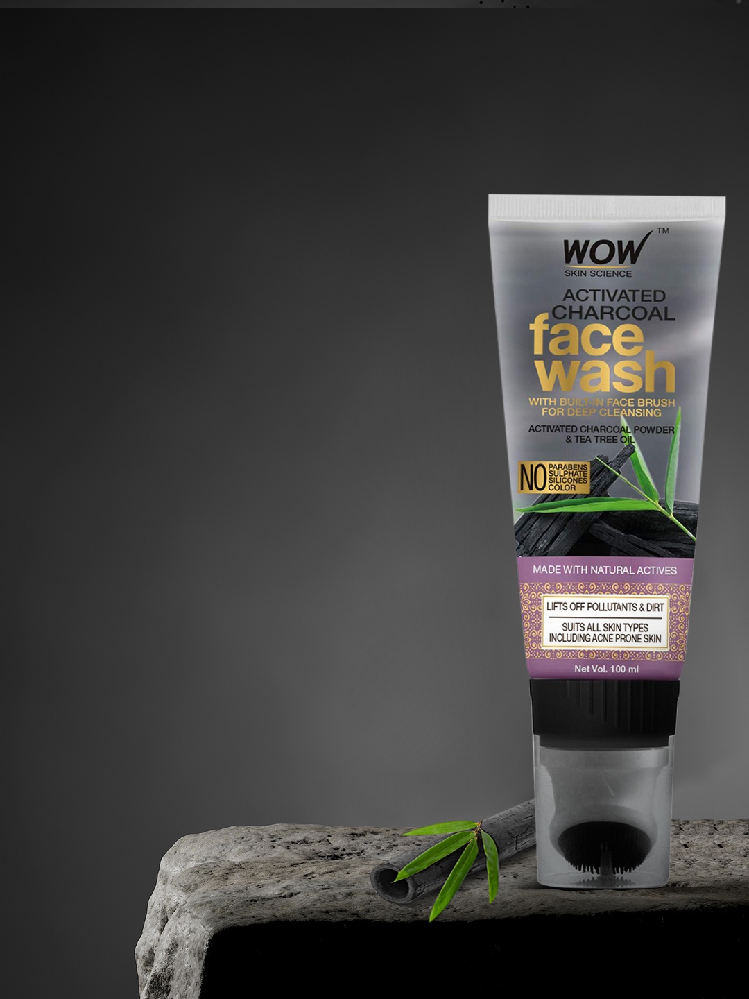WOW SKIN SCIENCE Activated Charcoal Face Wash GEL with Built-In Face Brush 100 ml, Grey
WOW SKIN SCIENCE Activated Charcoal Face Wash GEL with Built-In Face Brush 100 ml, Grey