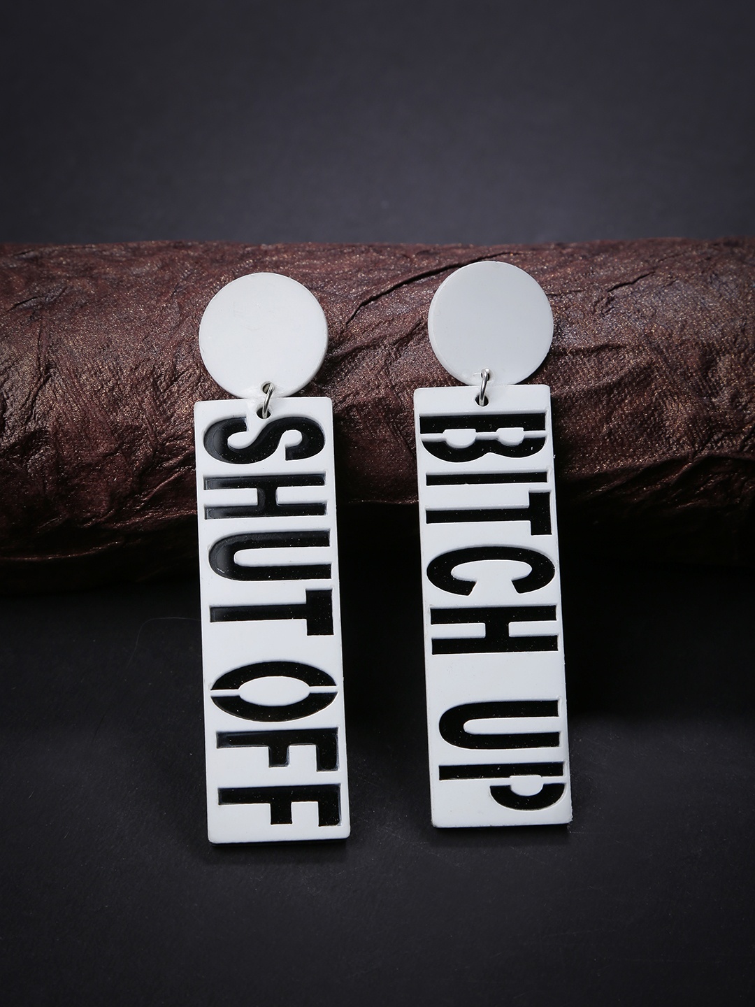 DIVA WALK EXCLUSIVE White & Black Geometric Handcrafted Drop Earrings with Typography
DIVA WALK EXCLUSIVE White & Black Geometric Handcrafted Drop Earrings with Typography