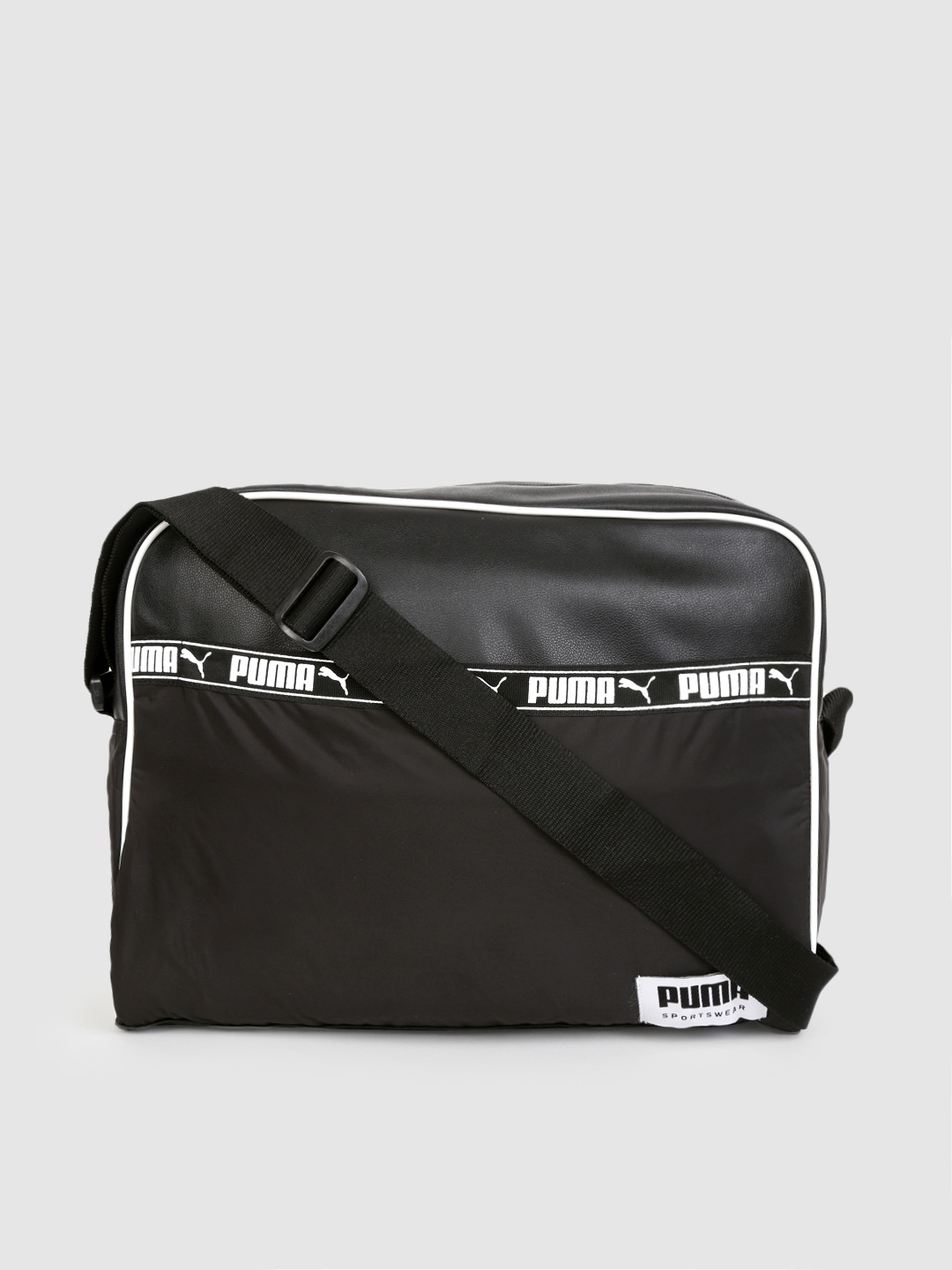 Puma Unisex Black Campus Reporter Messenger Bag