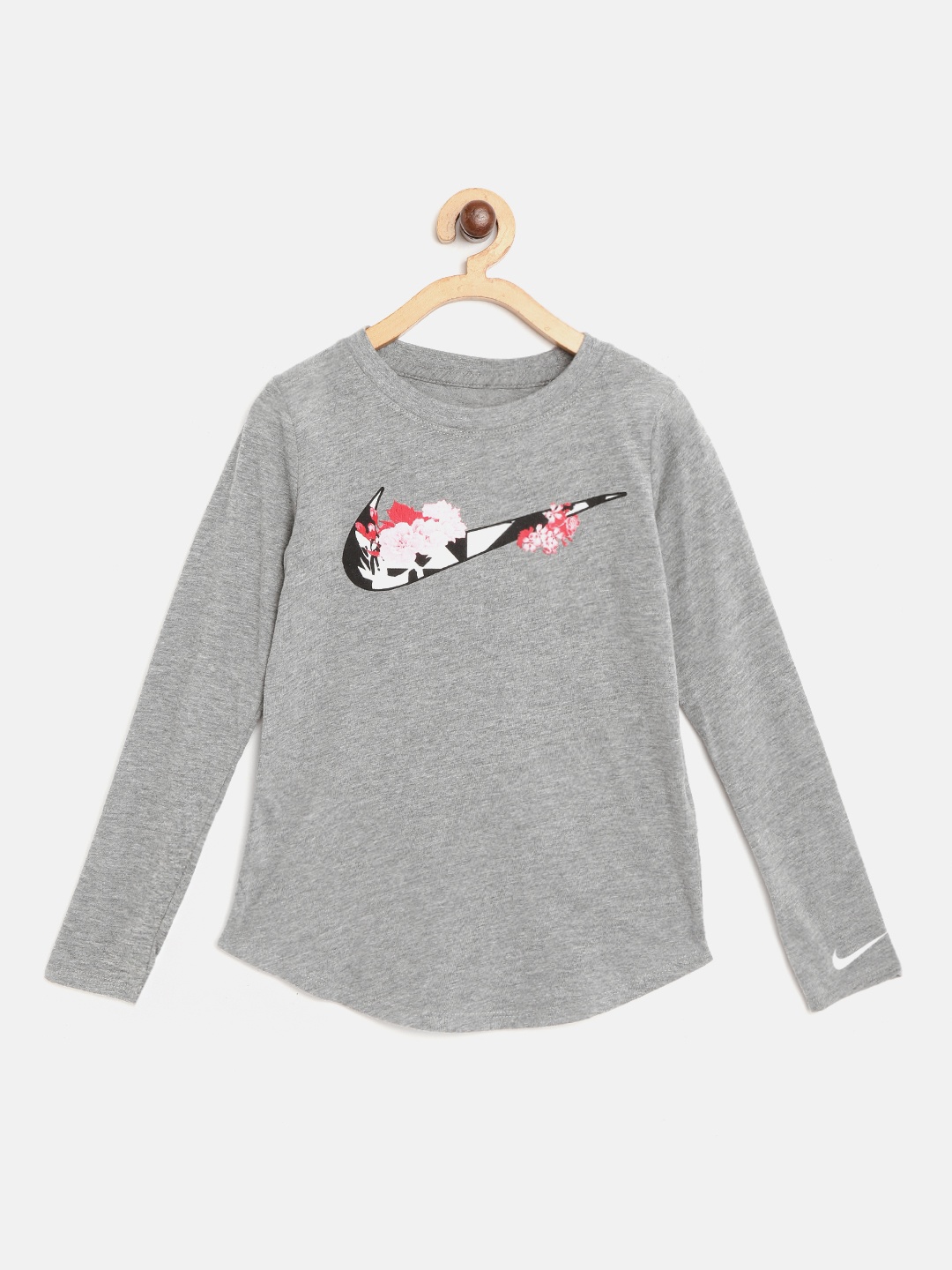 Nike Girls Grey Melange Tokyo Floral Swoosh Brand Logo Print Detail Round Neck T-shirt
Nike Girls Grey Melange Tokyo Floral Swoosh Brand Logo Print Detail Round Neck T-shirt
