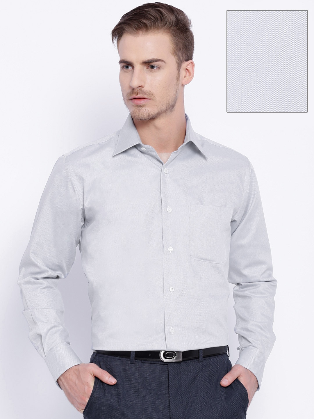 Raymond Grey Contemporary Fit Formal Shirt