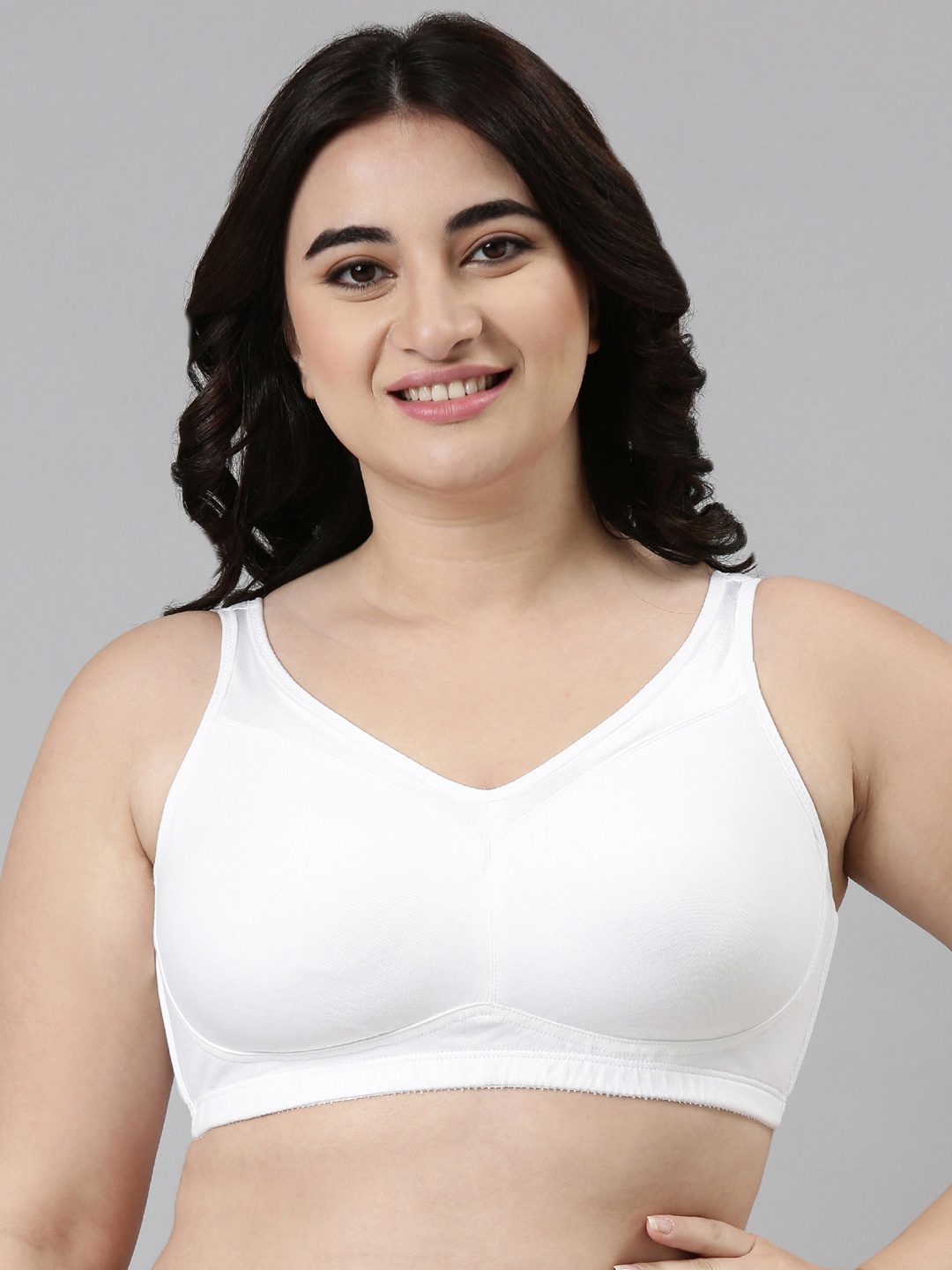 Enamor White Non-Wired Non Padded Full Coverage Cotton Minimizer Full support Bra A112
Enamor White Non-Wired Non Padded Full Coverage Cotton Minimizer Full support Bra A112