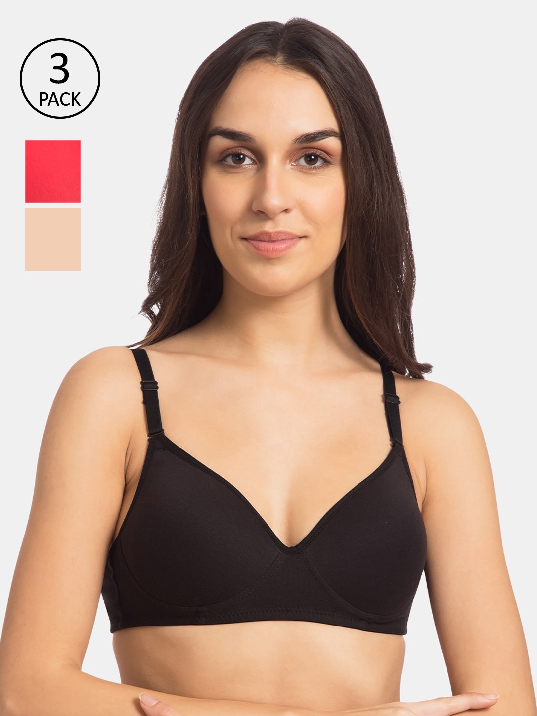 Tweens Black & Beige Pack of 3 Non-Wired Lightly Padded T-shirt Bra TW-1101-BLK-SK-CRL-32D
Tweens Black & Beige Pack of 3 Non-Wired Lightly Padded T-shirt Bra TW-1101-BLK-SK-CRL-32D