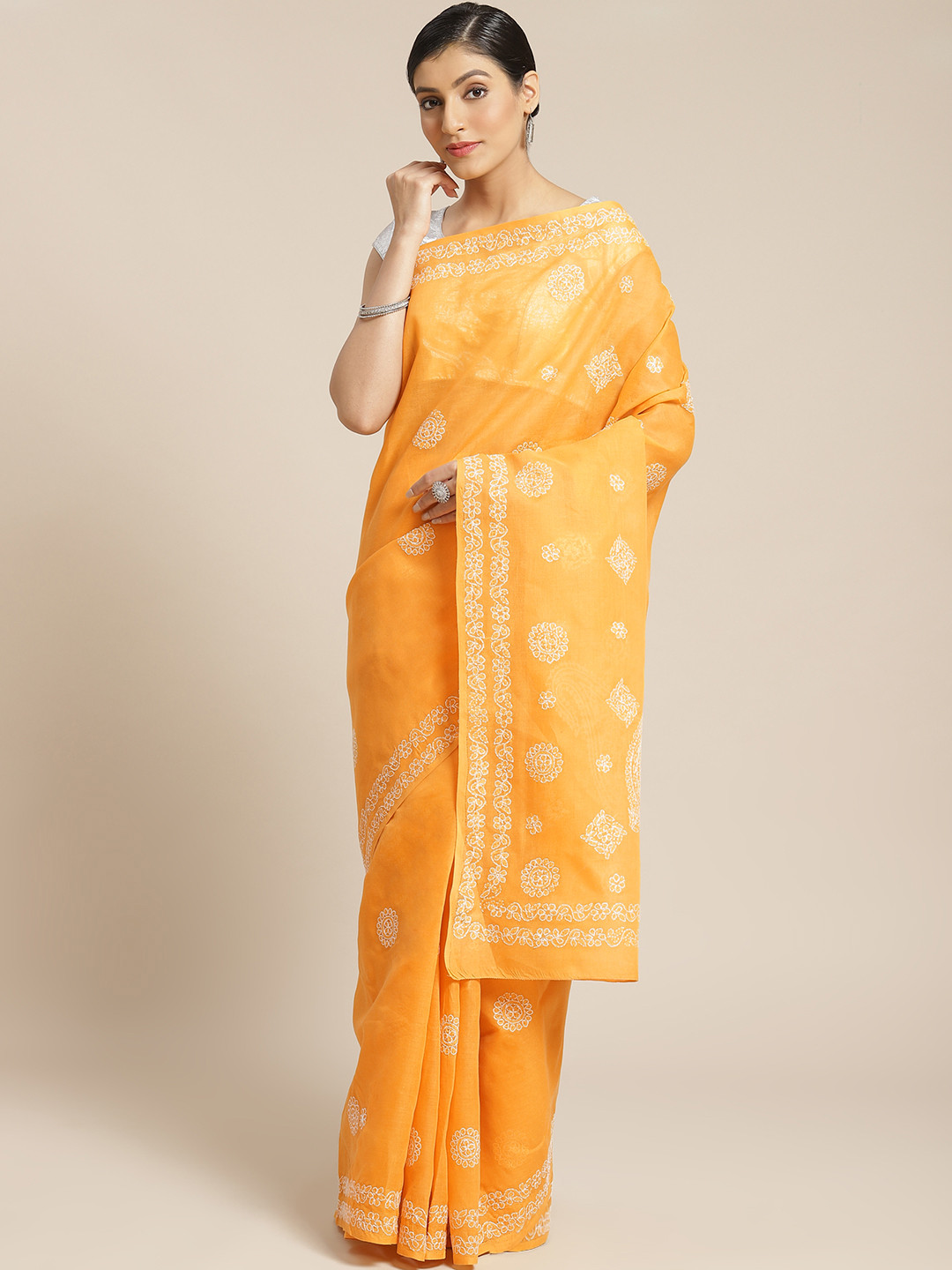 ADA Mustard Yellow & White Pure Cotton Chikankari Embroidered Sustainable Handloom Saree
ADA Mustard Yellow & White Pure Cotton Chikankari Embroidered Sustainable Handloom Saree