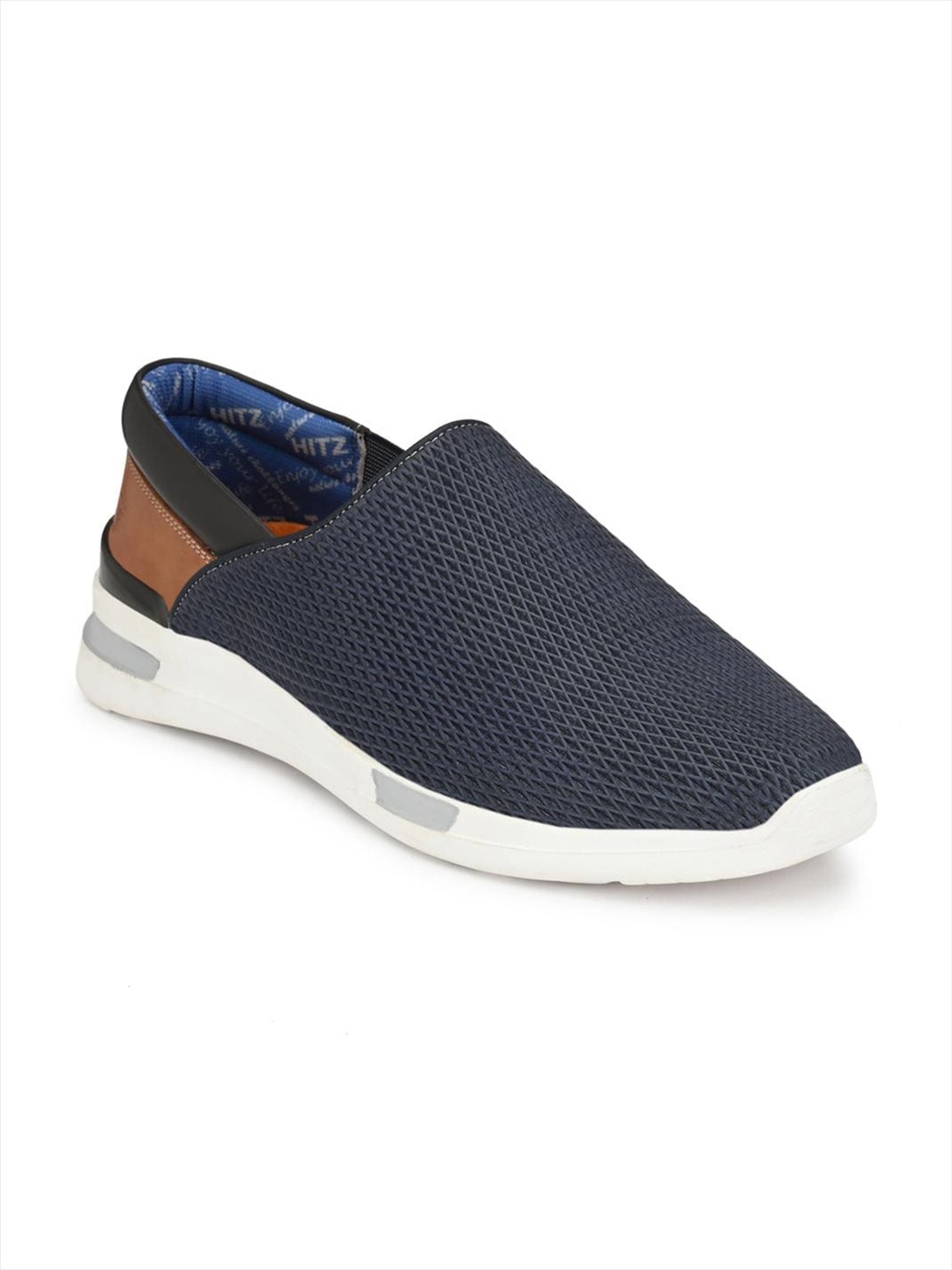 Hitz Men Blue Leather Running Shoes