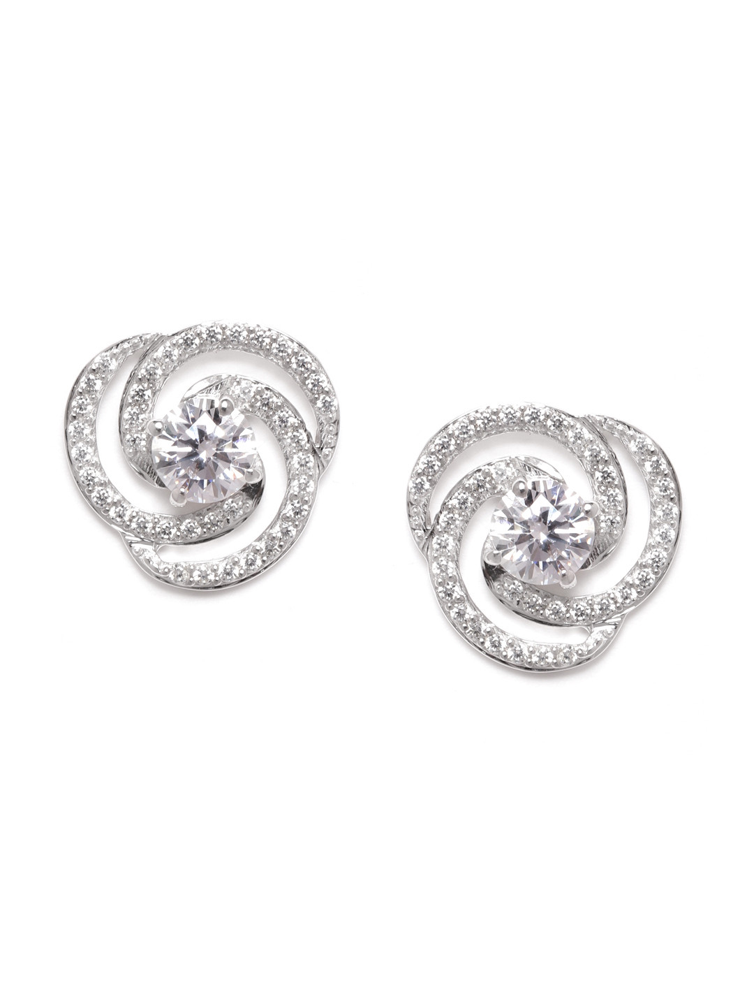Silgo Silver-Toned Rhodium-Plated CZ-Studded 925 Sterling Silver Classic Drop Earrings 
Silgo Silver-Toned Rhodium-Plated CZ-Studded 925 Sterling Silver Classic Drop Earrings