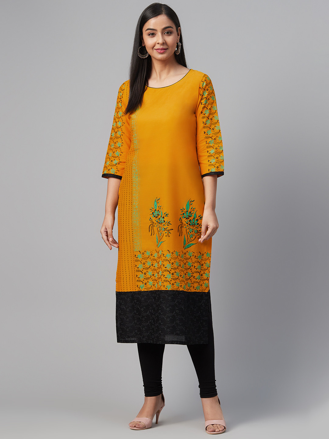 Akshatani Women Mustard Yellow & Green Ethnic Motifs Block Print Straight Kurta
Akshatani Women Mustard Yellow & Green Ethnic Motifs Block Print Straight Kurta
