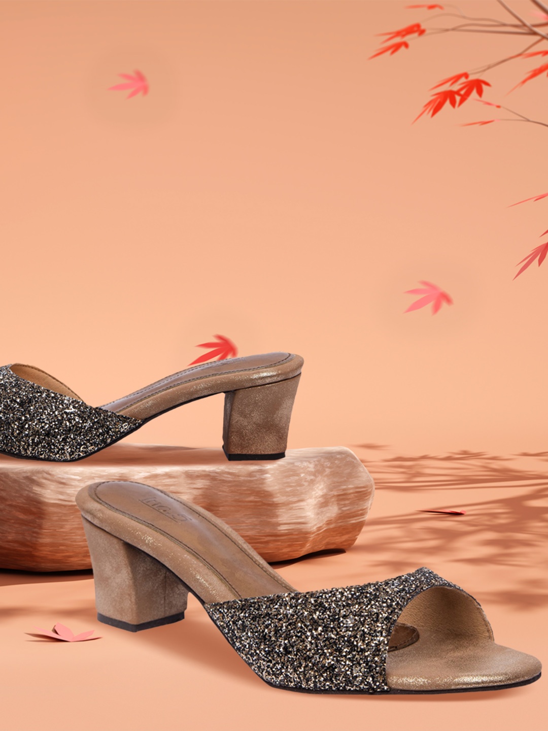 Inc 5 Women Copper Solid Block Heels