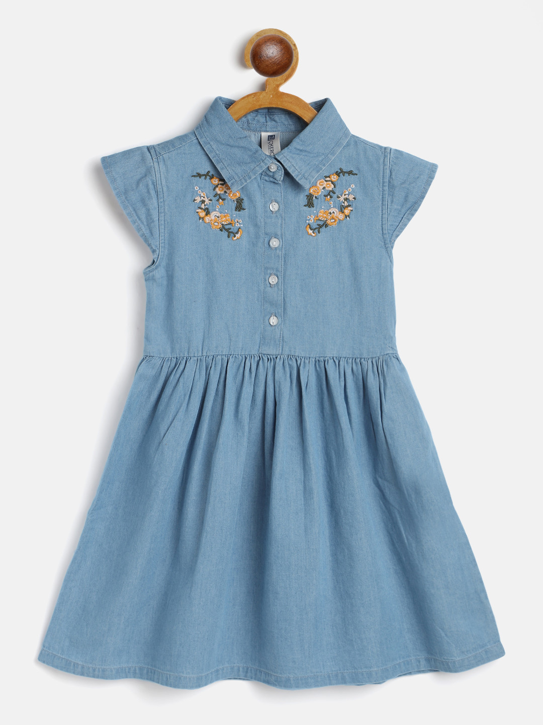 Cherokee Girls Blue Solid Denim Pure Cotton Fit and Flare Dress with Embroidered Detail
Cherokee Girls Blue Solid Denim Pure Cotton Fit and Flare Dress with Embroidered Detail