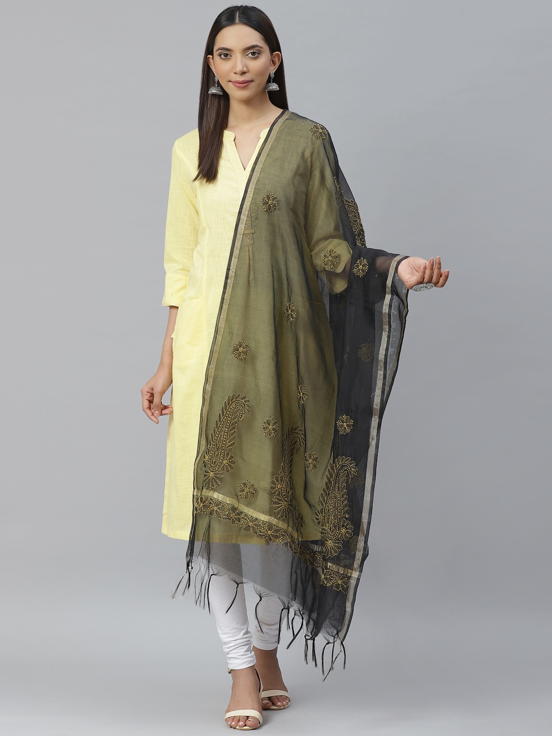 ADA Black Chanderi Chikankari Hand Embroidered Semi Sheer Sustainable Handloom Dupatta
ADA Black Chanderi Chikankari Hand Embroidered Semi Sheer Sustainable Handloom Dupatta