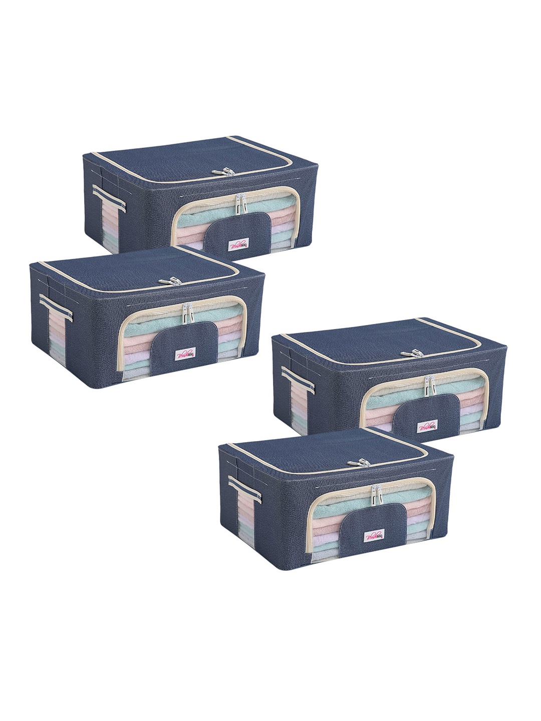 BlushBees Set of 4 Blue Solid Water-Resistant Foldable Storage Boxes With Transparent Window
BlushBees Set of 4 Blue Solid Water-Resistant Foldable Storage Boxes With Transparent Window