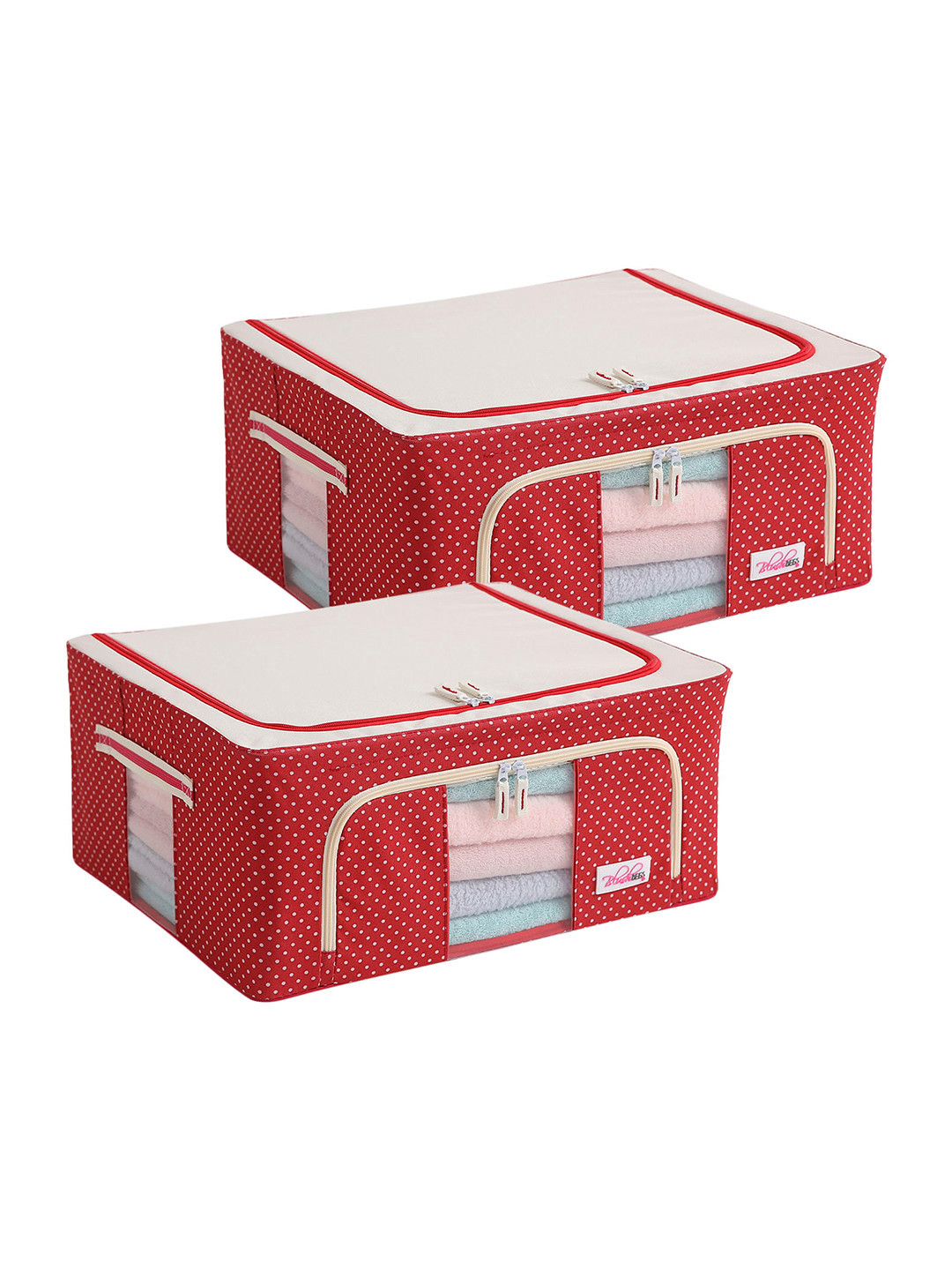BlushBees Set of 2 Red Printed Water-Resistant Foldable Storage Boxes With Transparent Window
BlushBees Set of 2 Red Printed Water-Resistant Foldable Storage Boxes With Transparent Window