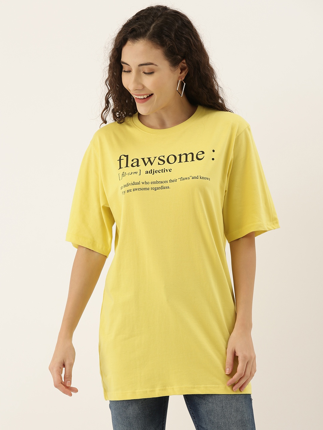 DILLINGER Women Yellow Boxy Fit Printed Round Neck Longline Oversized Pure Cotton T-shirt
DILLINGER Women Yellow Boxy Fit Printed Round Neck Longline Oversized Pure Cotton T-shirt