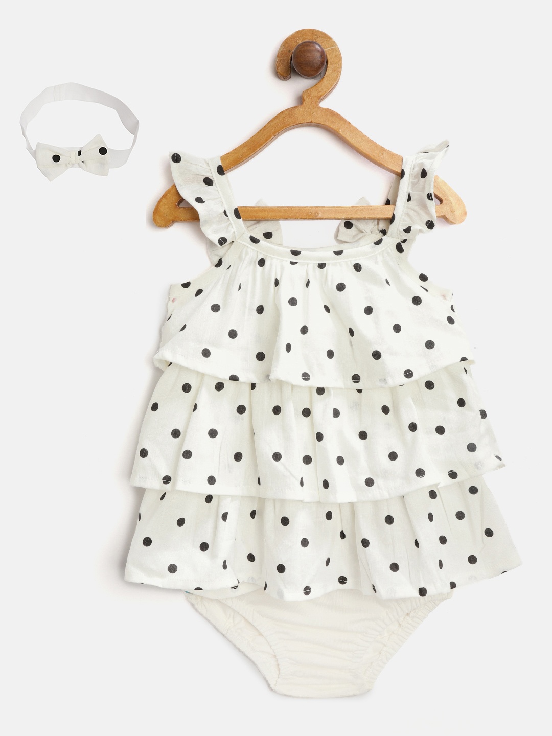 Gini and Jony Girls White & Black Polka-Dot Printed A-Line Dress With Briefs & Hairband
Gini and Jony Girls White & Black Polka-Dot Printed A-Line Dress With Briefs & Hairband