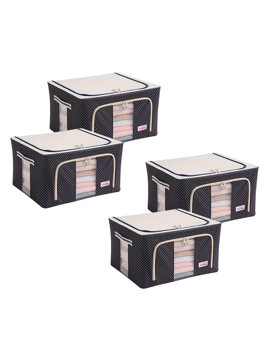 BlushBees Set Of 4 Navy Blue & Off-White Polka Dot Printed Multi-Utility Storage Boxes
BlushBees Set Of 4 Navy Blue & Off-White Polka Dot Printed Multi-Utility Storage Boxes