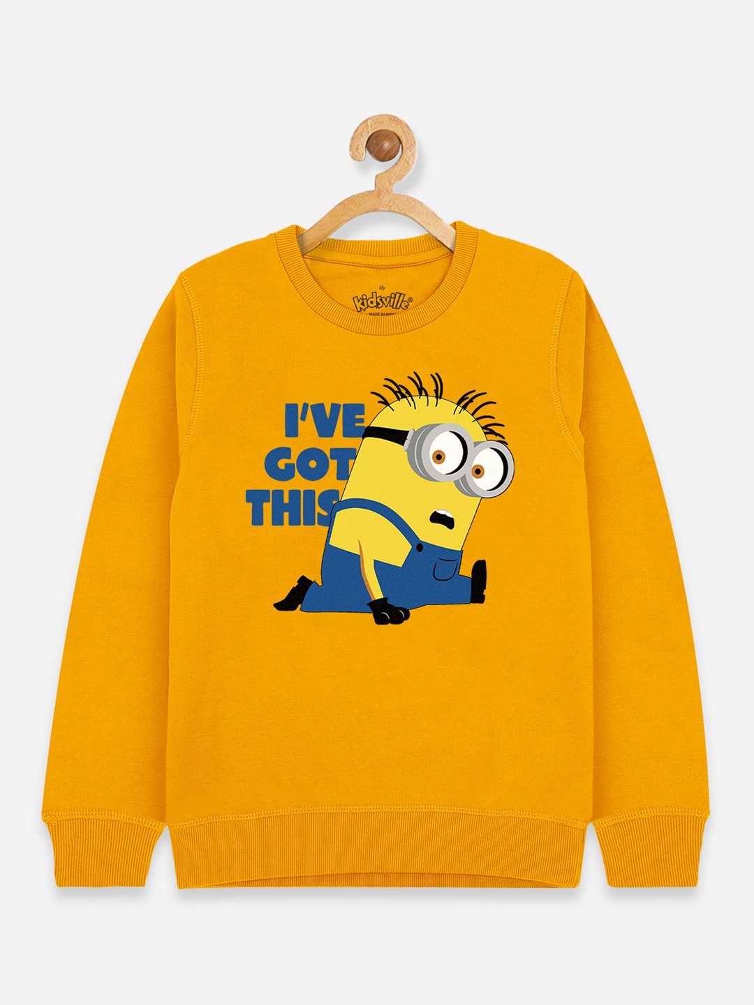 Kids Ville Boys Yellow & Blue Minions Printed Sweatshirt