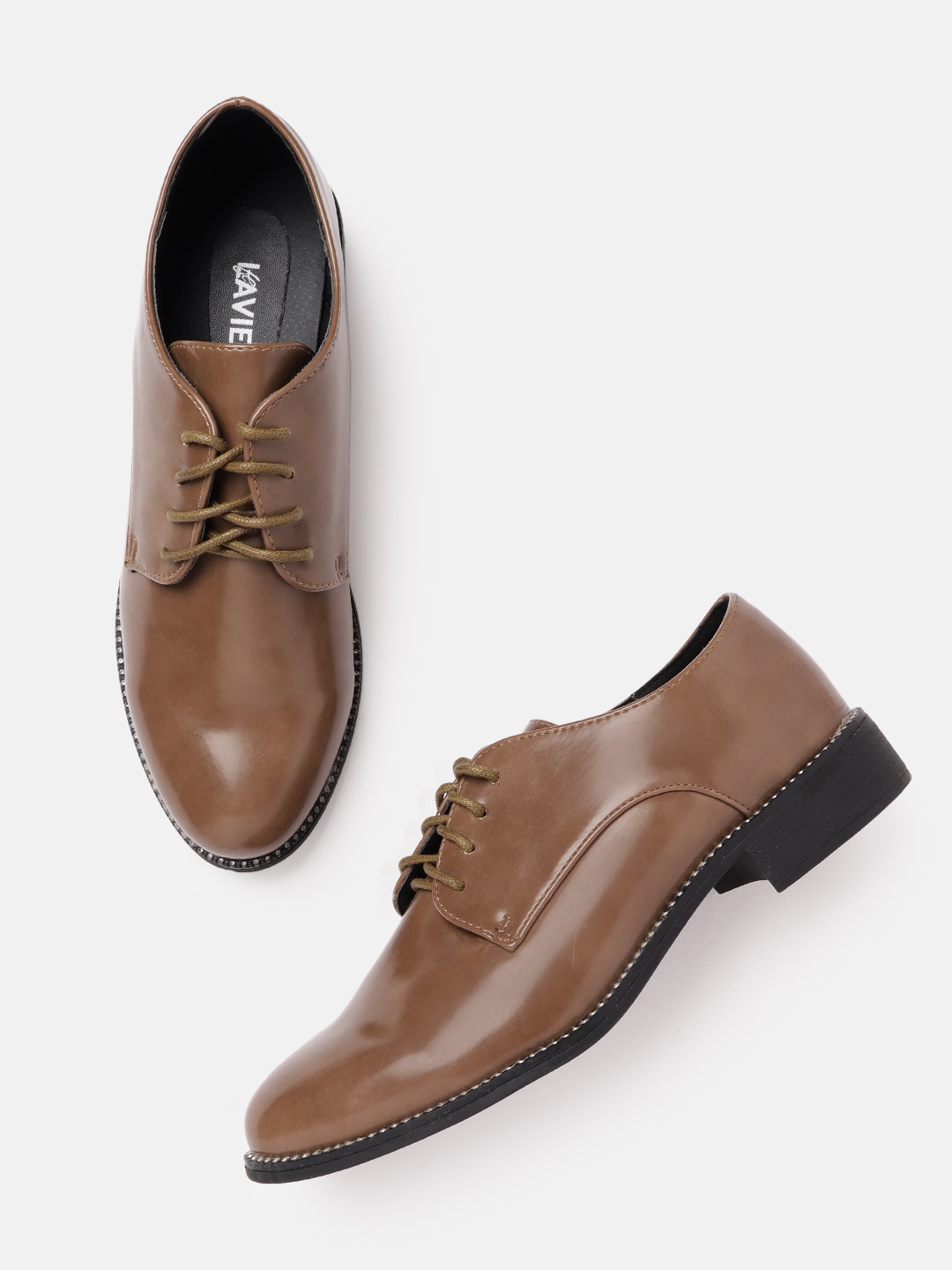 Lavie Women Coffee Brown Solid Derbys