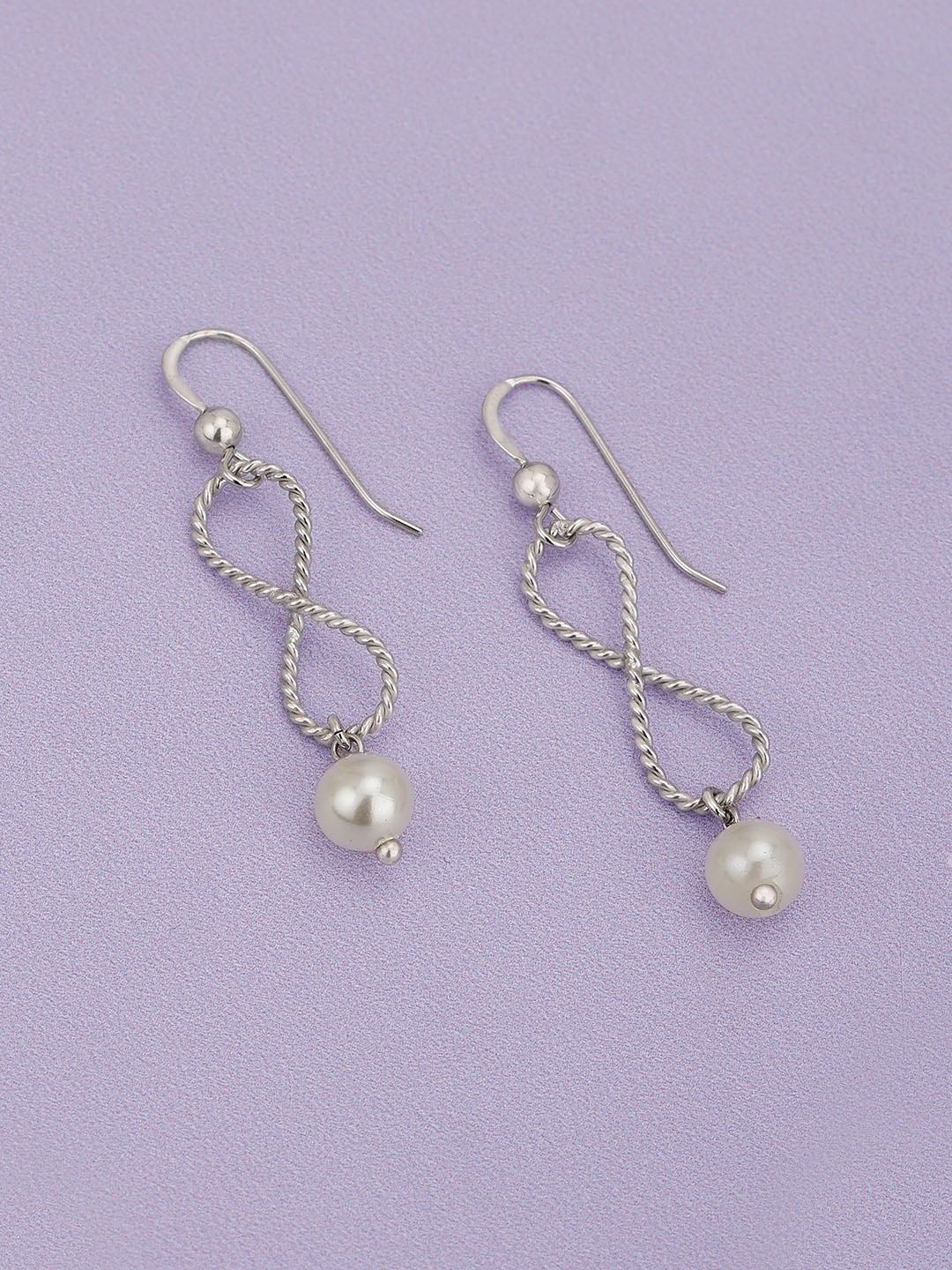 Carlton London Silver-Toned & White Rhodium-Plated Beaded Infinity-Shaped Drop Earrings
Carlton London Silver-Toned & White Rhodium-Plated Beaded Infinity-Shaped Drop Earrings