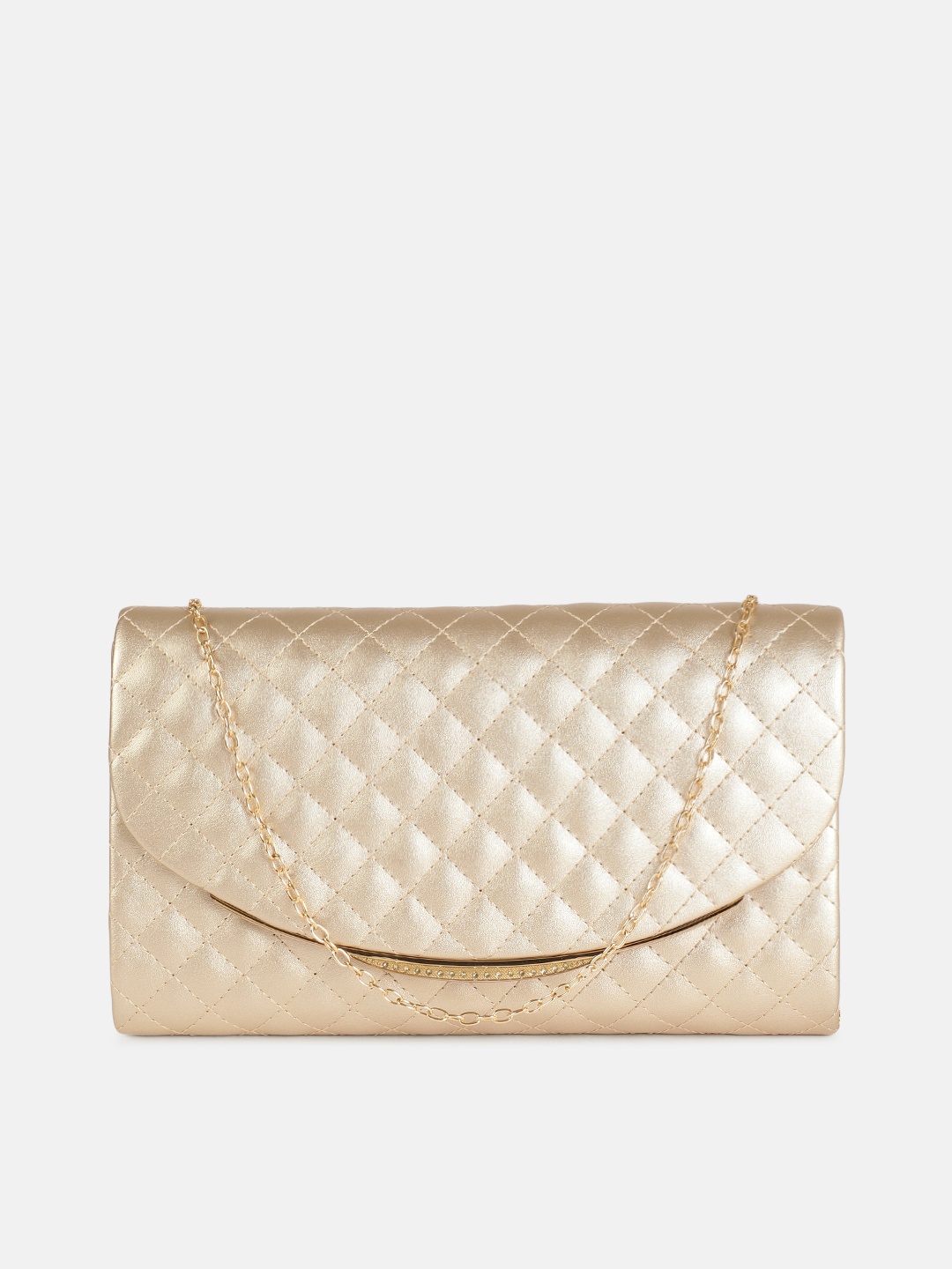 DressBerry Gold-Toned Quilted Purse Clutch